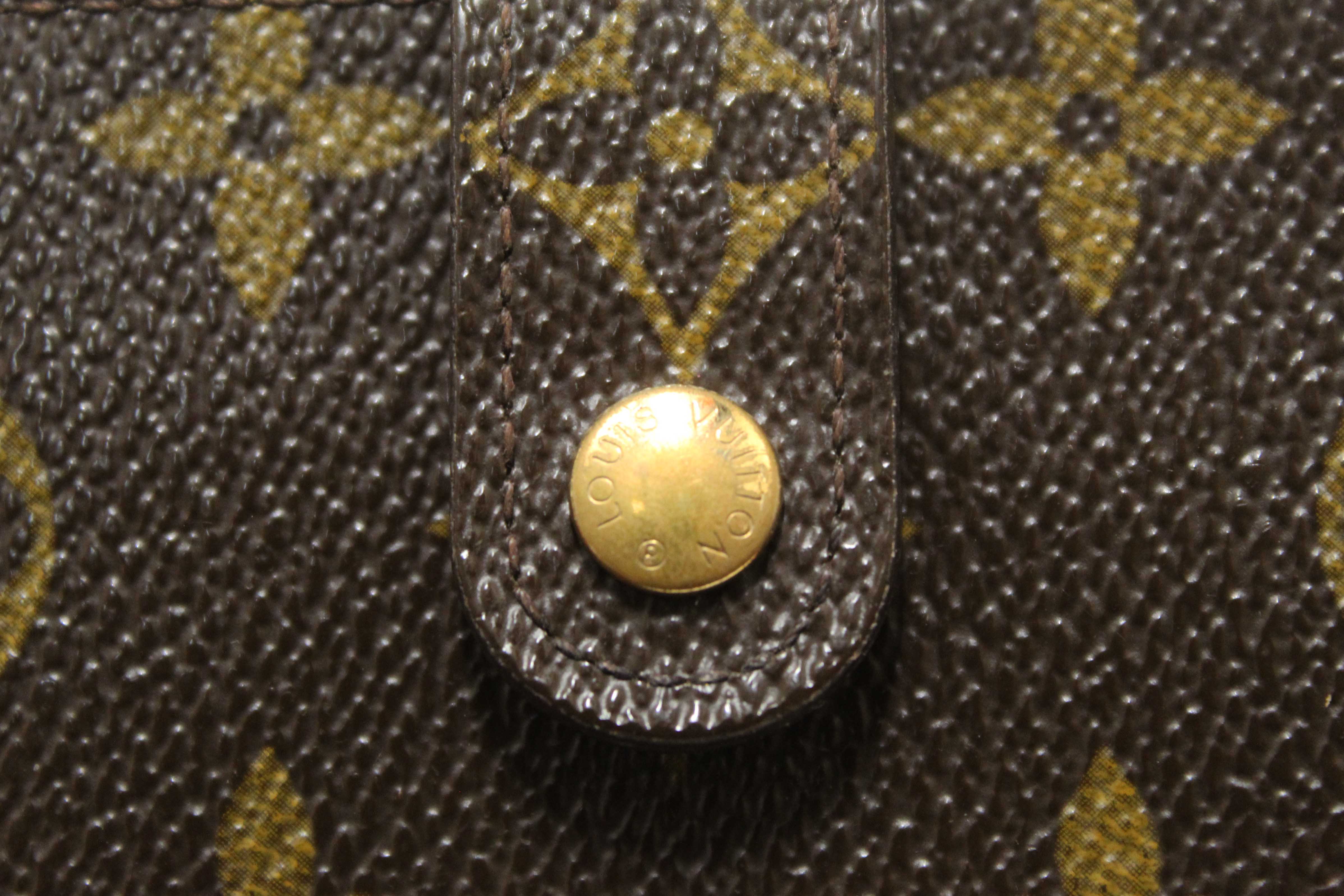 Authentic Louis Vuitton Classic Monogram Canvas Medium Compact Wallet