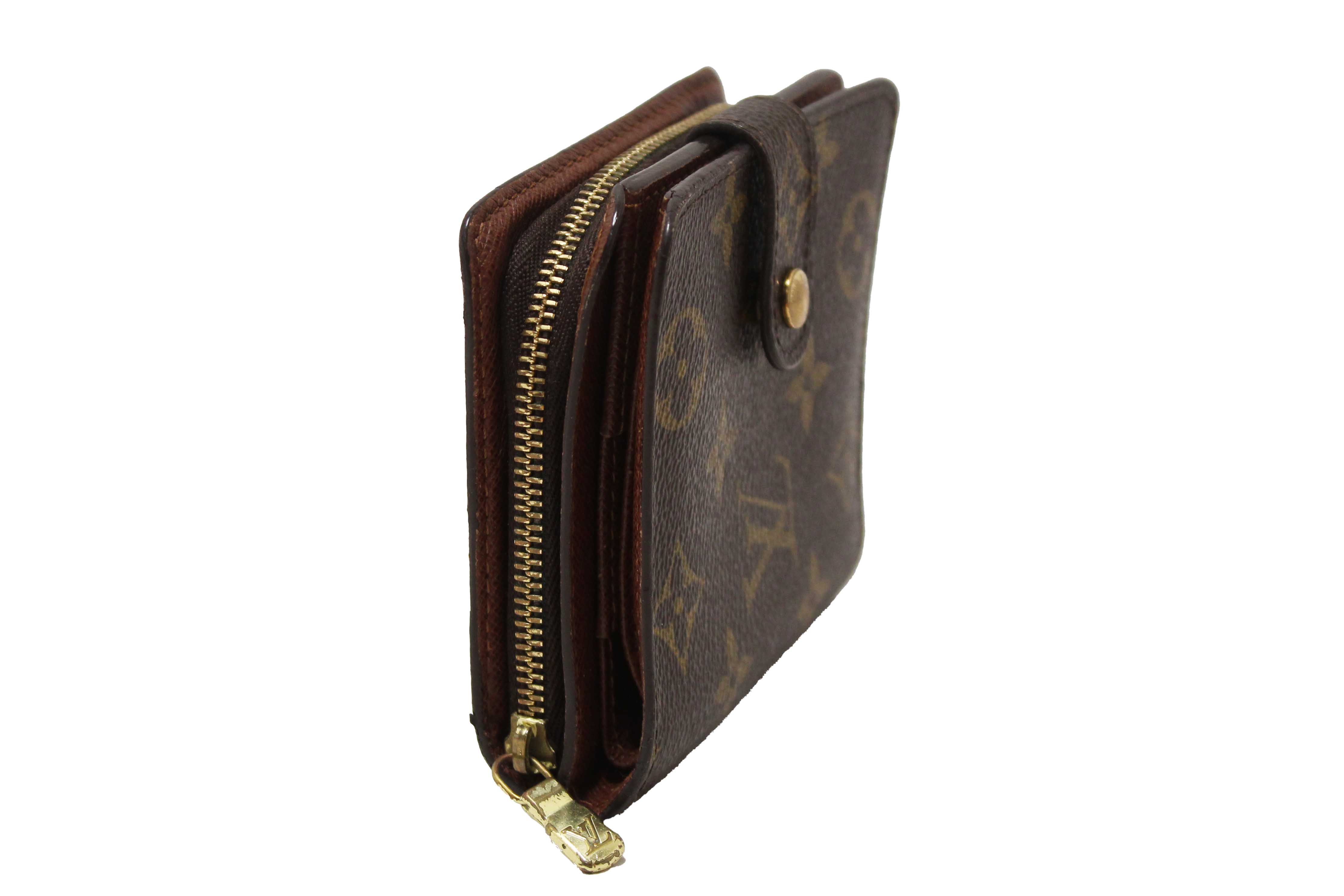 Authentic Louis Vuitton Classic Monogram Canvas Medium Compact Wallet