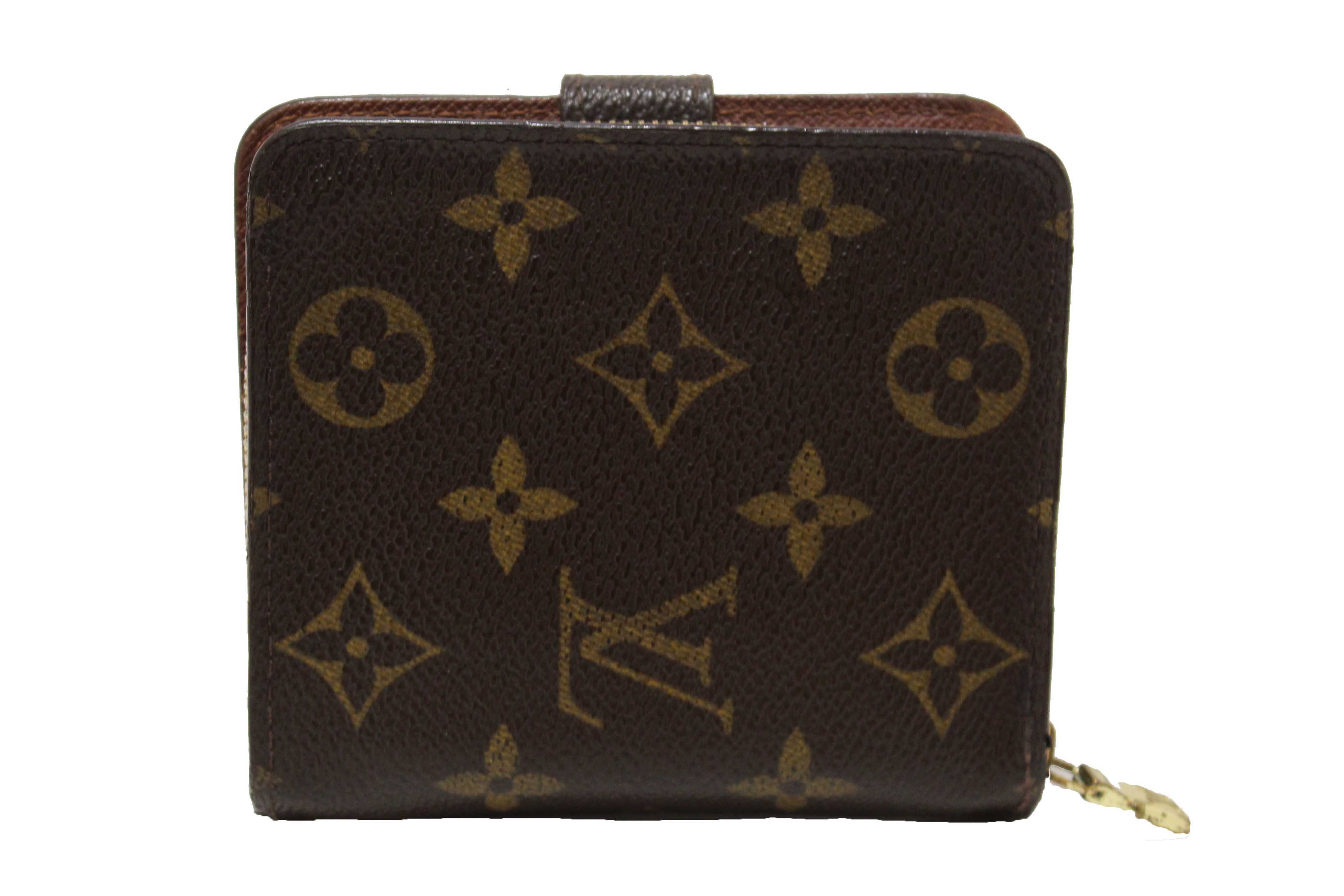 Authentic Louis Vuitton Classic Monogram Canvas Medium Compact Wallet