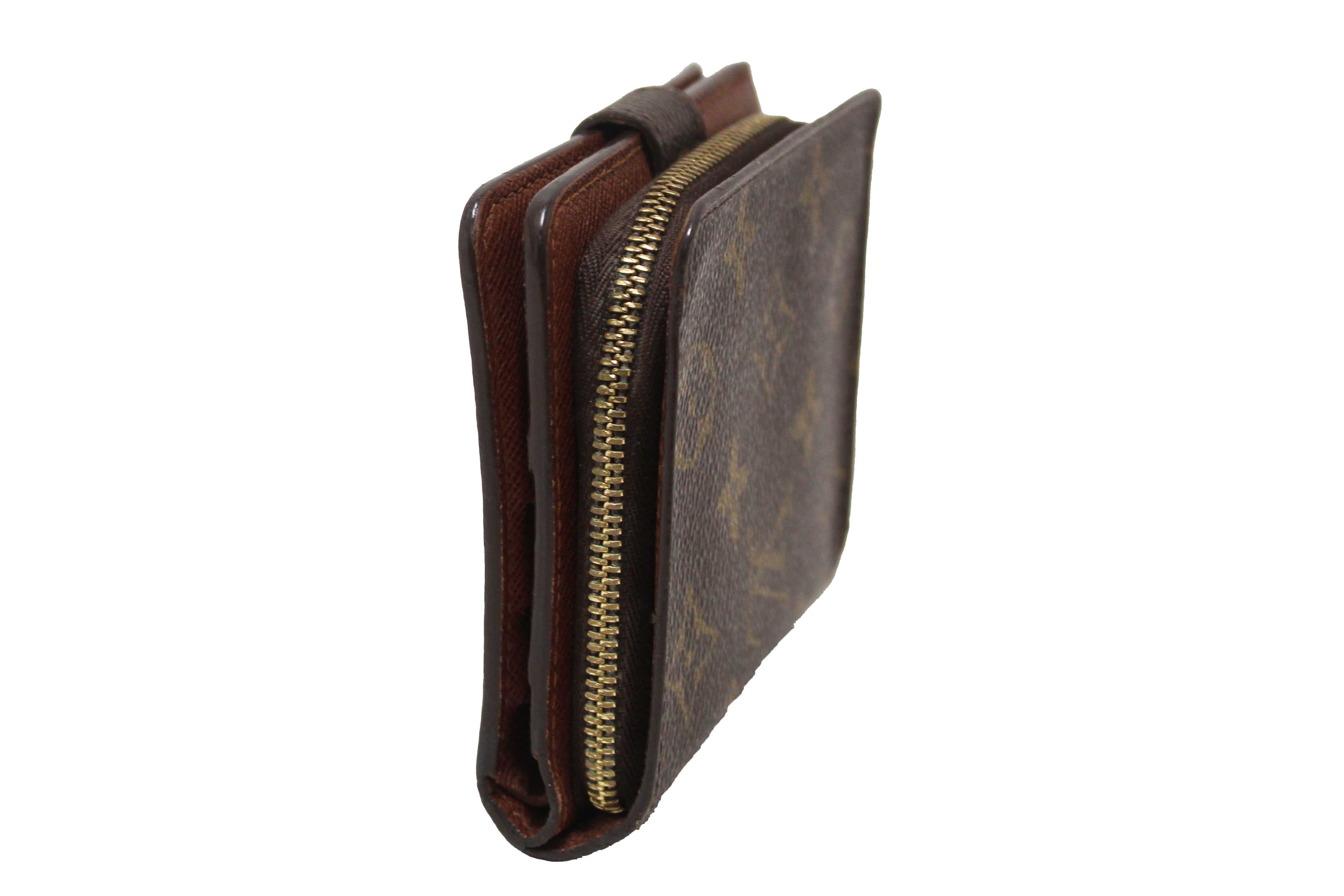 Authentic Louis Vuitton Classic Monogram Canvas Medium Compact Wallet