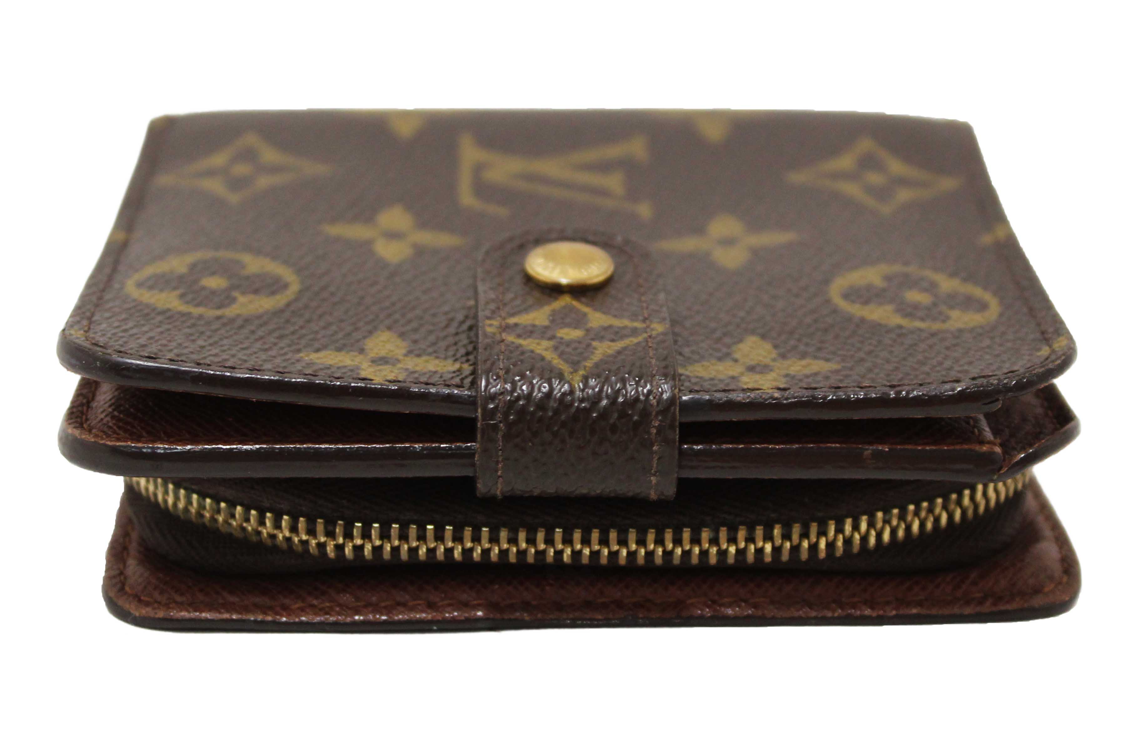 Authentic Louis Vuitton Classic Monogram Canvas Medium Compact Wallet