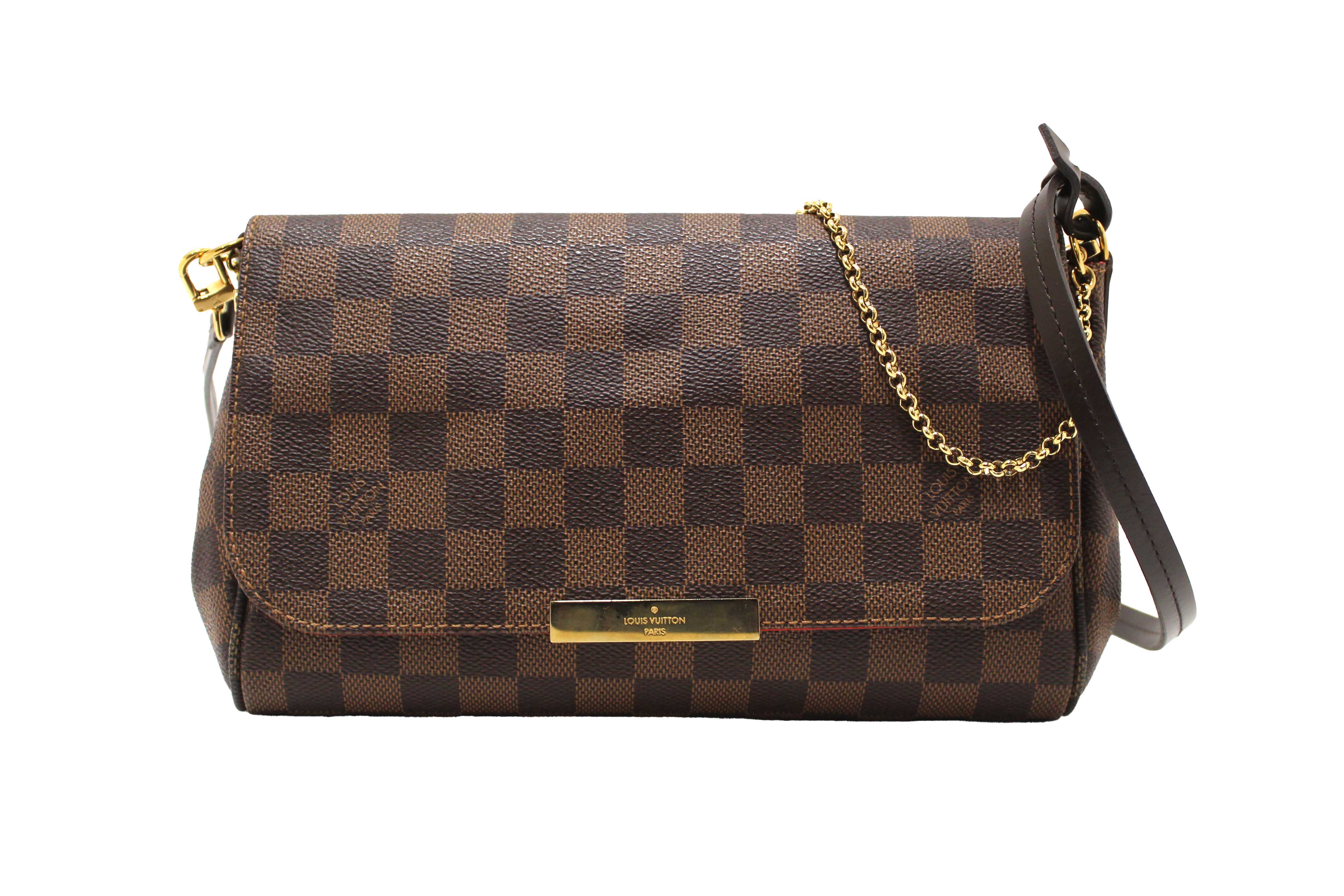 Authentic Louis Vuitton Damier Ebene Favorite MM Crossbody Messenger Bag