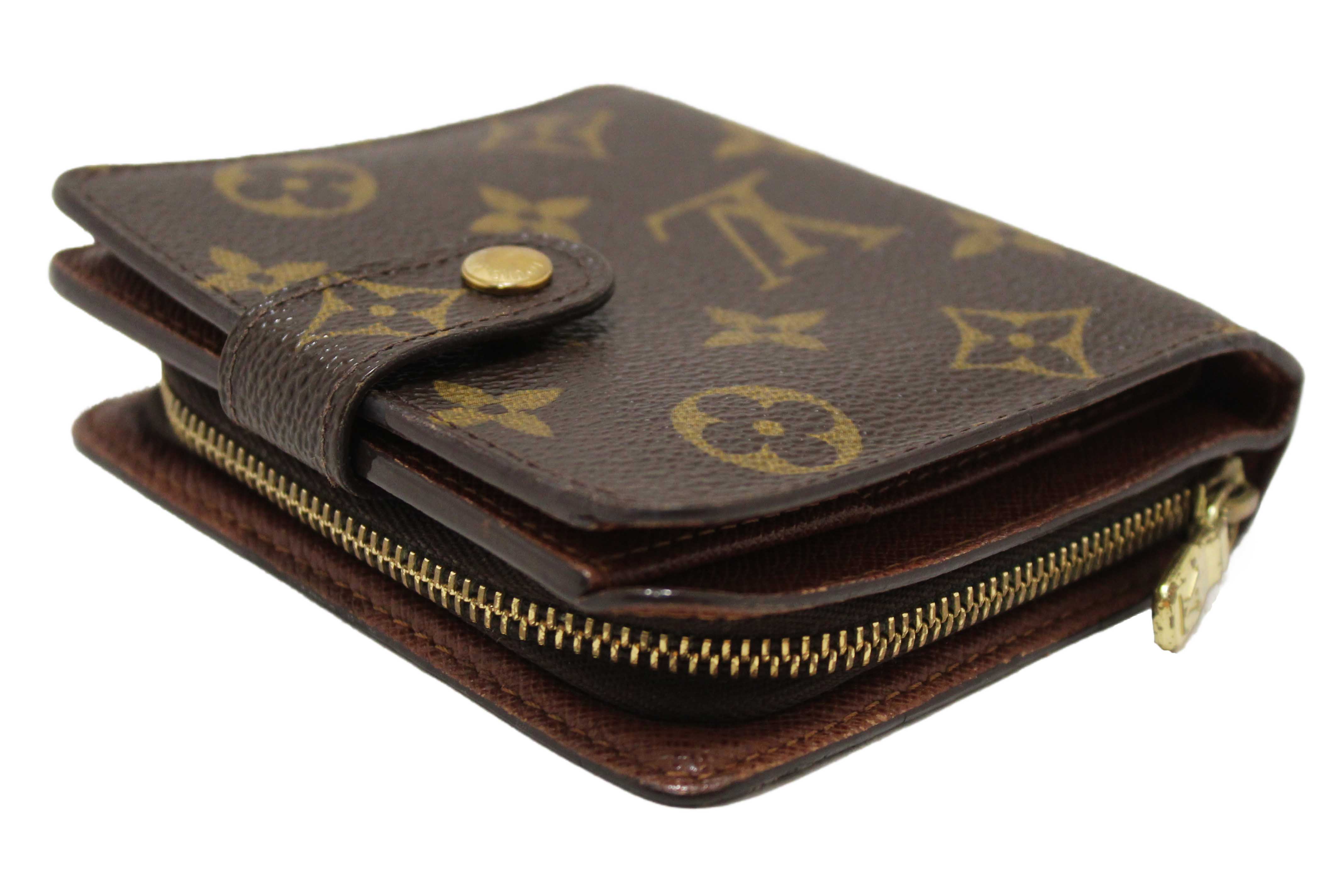 Authentic Louis Vuitton Classic Monogram Canvas Medium Compact Wallet