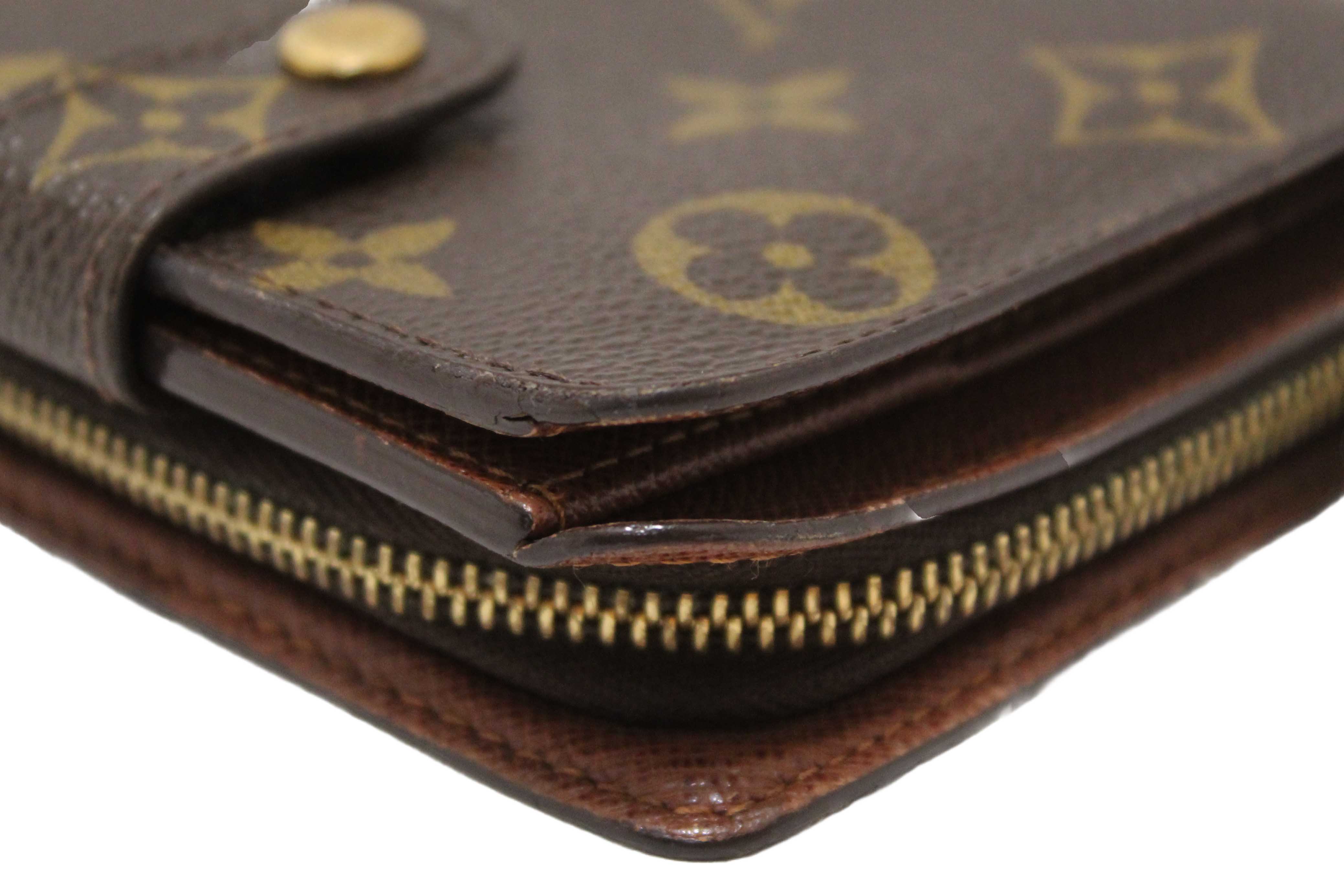 Authentic Louis Vuitton Classic Monogram Canvas Medium Compact Wallet