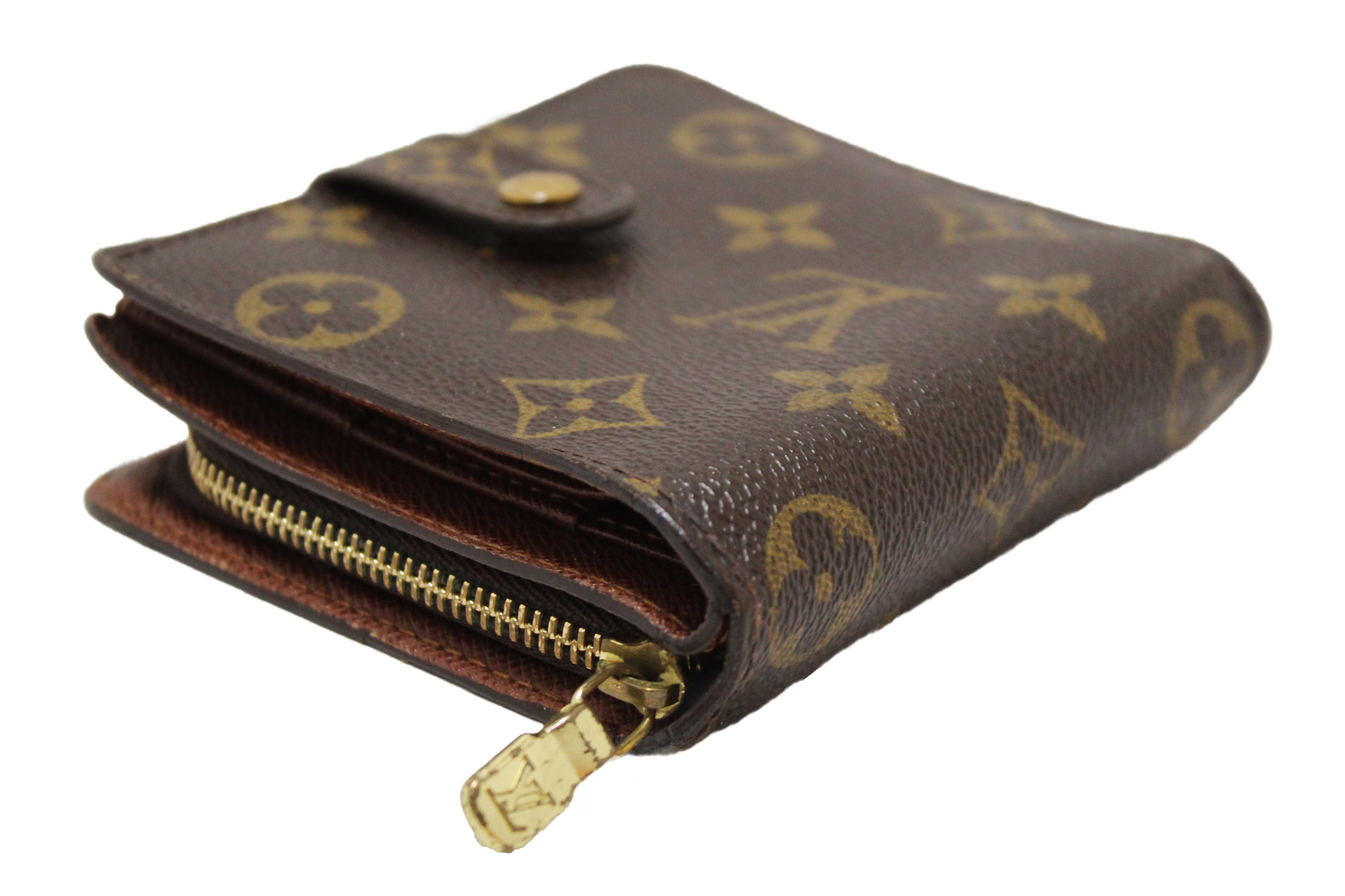 Authentic Louis Vuitton Classic Monogram Canvas Medium Compact Wallet