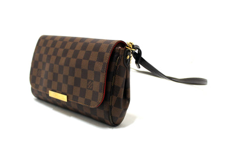 Authentic Louis Vuitton Damier Ebene Favorite MM Crossbody Messenger Bag
