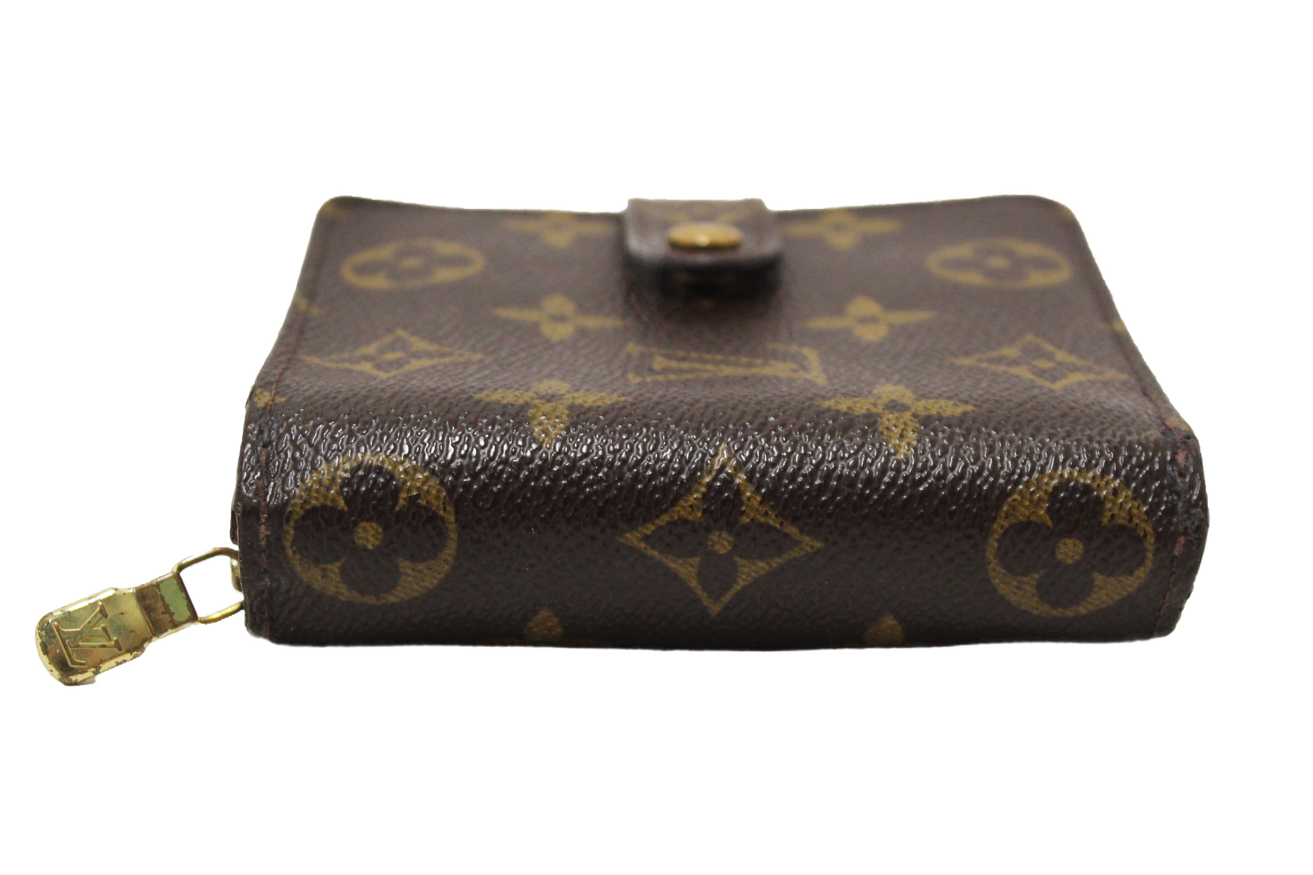 Authentic Louis Vuitton Classic Monogram Canvas Medium Compact Wallet