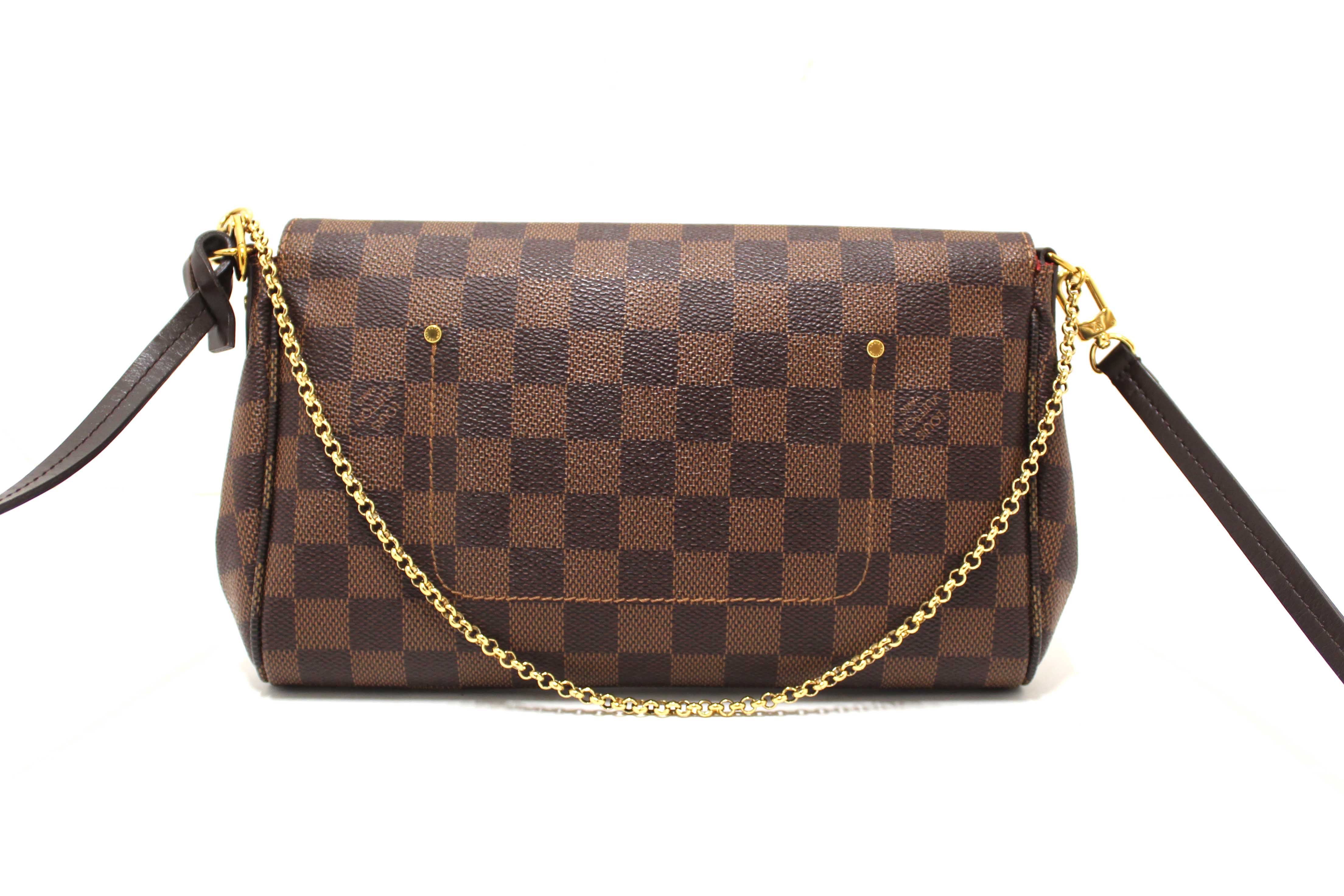 Authentic Louis Vuitton Damier Ebene Favorite MM Crossbody Messenger Bag