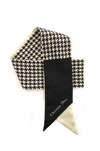 Authentic Christian Dior Black and White 30 Montaigne Mitzah Twilly Bandeau Scarf