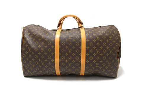 Authentic Louis Vuitton Classic Monogram Keepall 60 Travel Bag