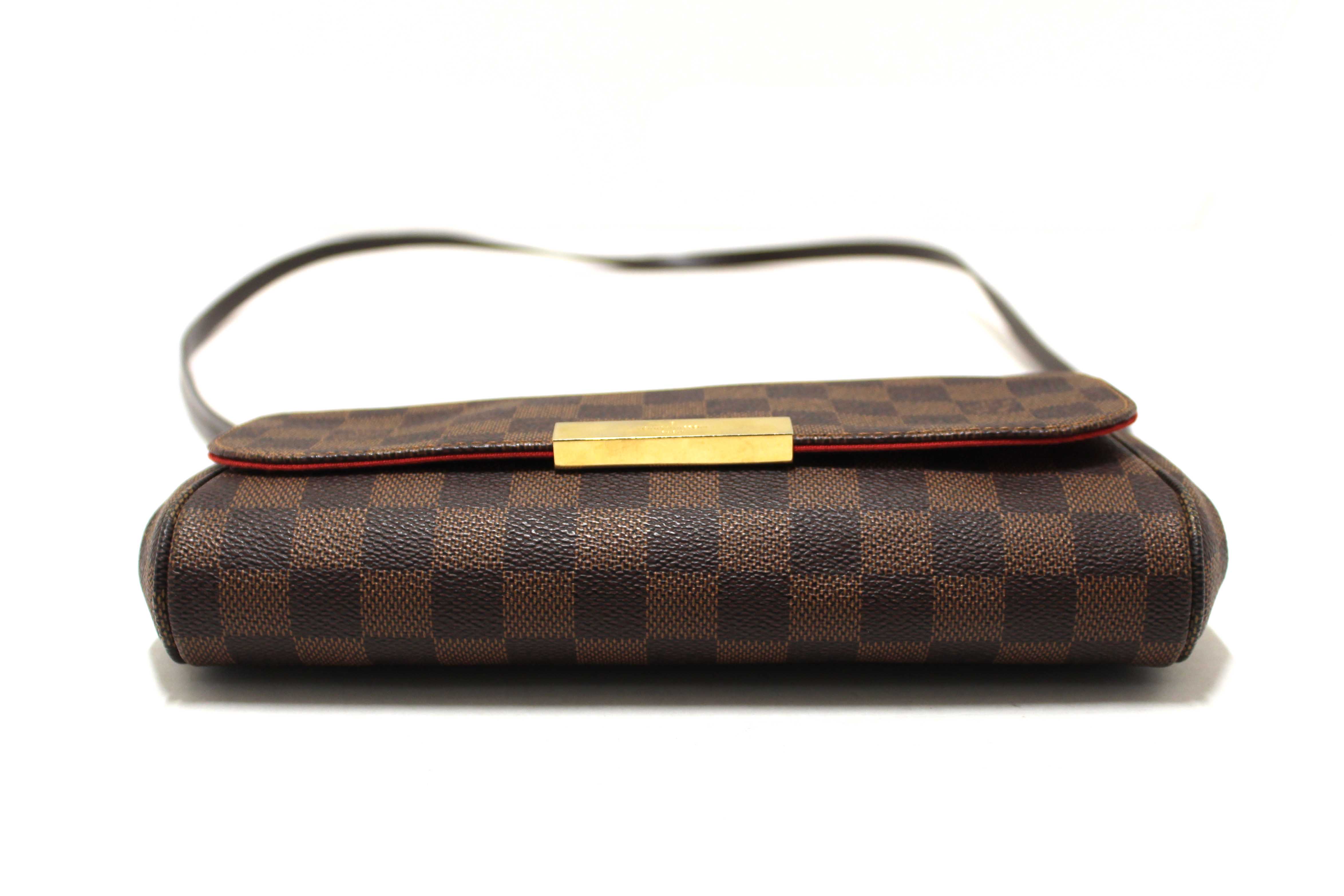 Authentic Louis Vuitton Damier Ebene Favorite MM Crossbody Messenger Bag