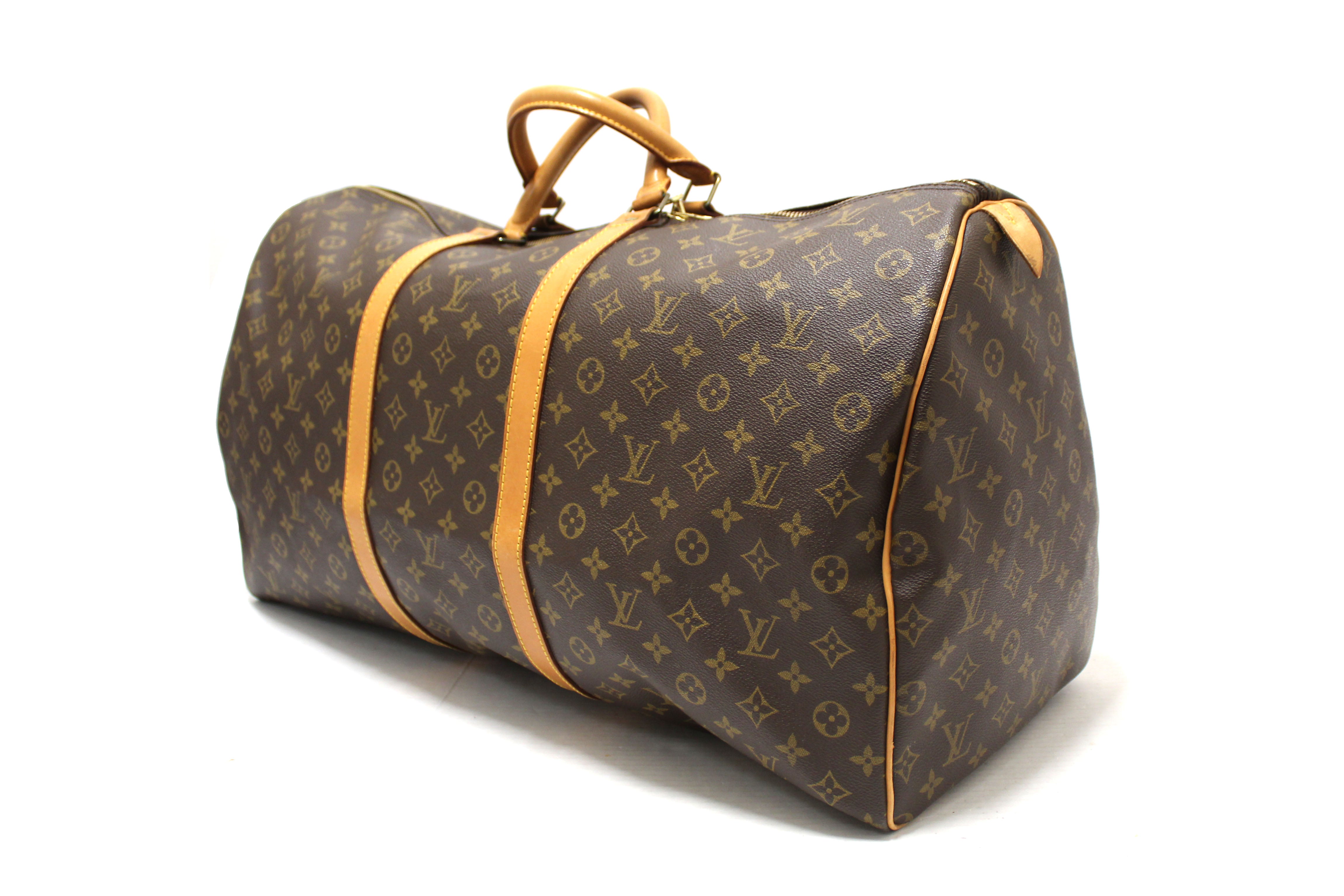 Authentic Louis Vuitton Classic Monogram Keepall 60 Travel Bag