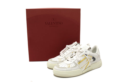Authentic New Valentino Garavani White Leather VL7N Sneakers Shoes Size 37