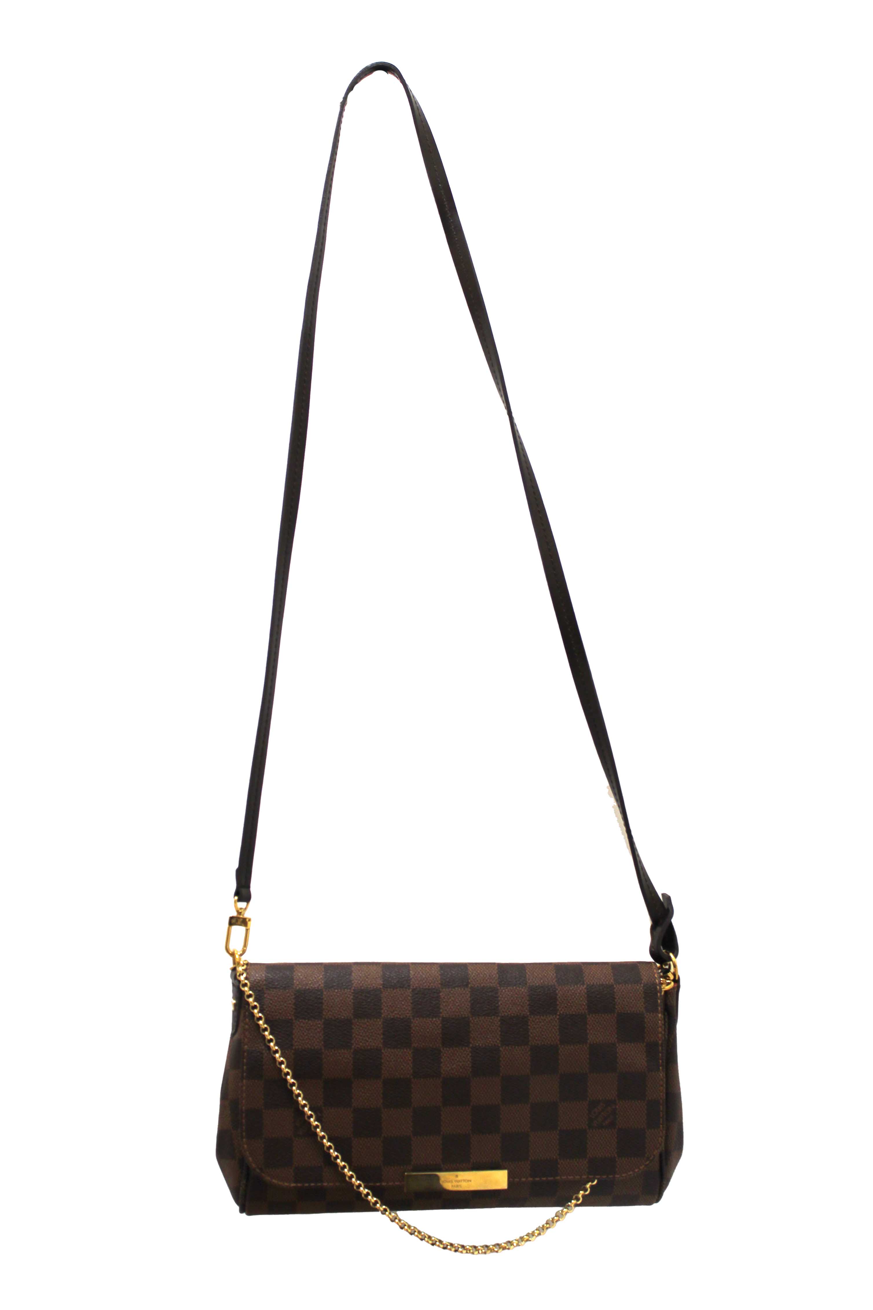 Authentic Louis Vuitton Damier Ebene Favorite MM Crossbody Messenger Bag