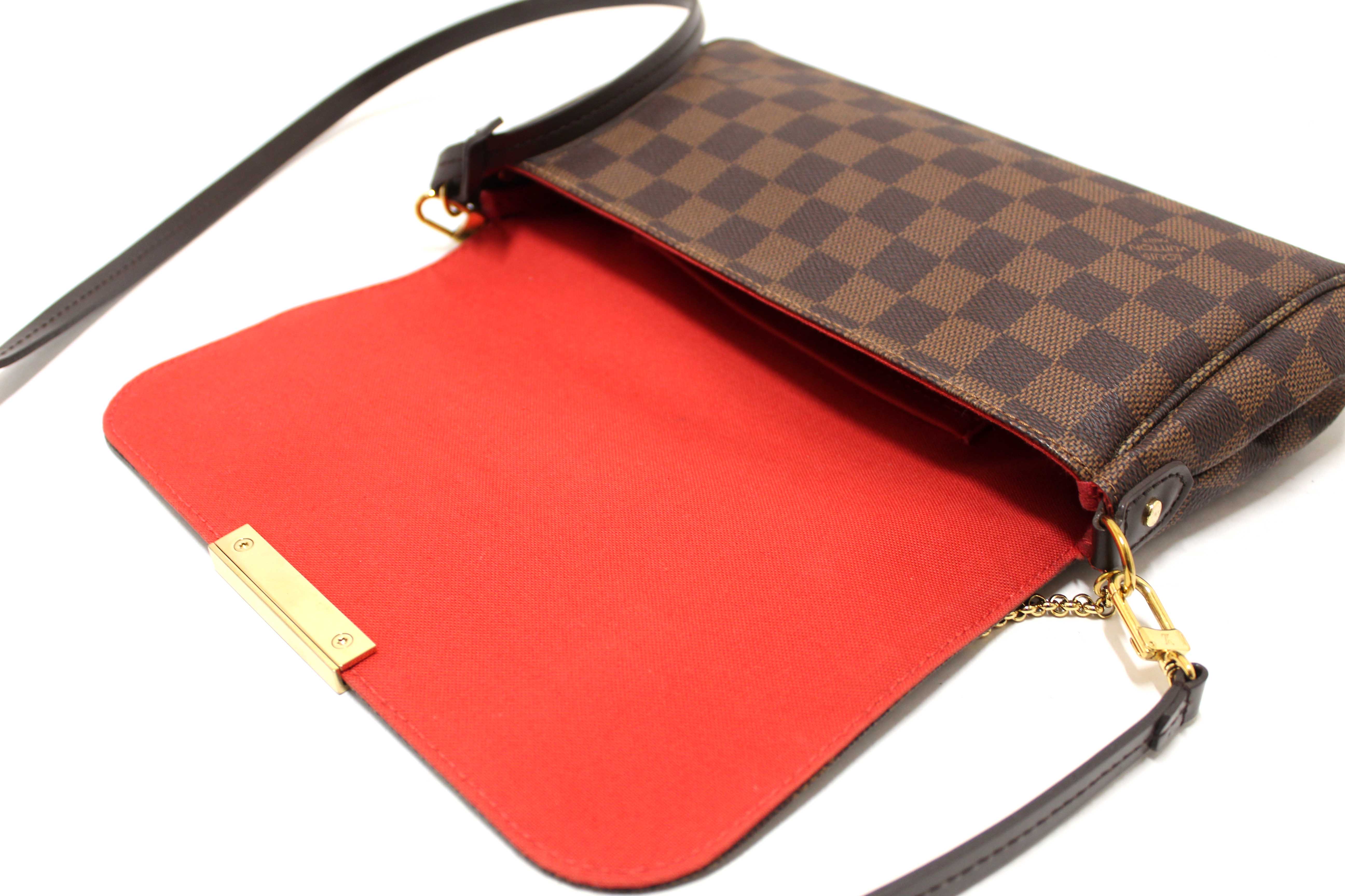 Authentic Louis Vuitton Damier Ebene Favorite MM Crossbody Messenger Bag