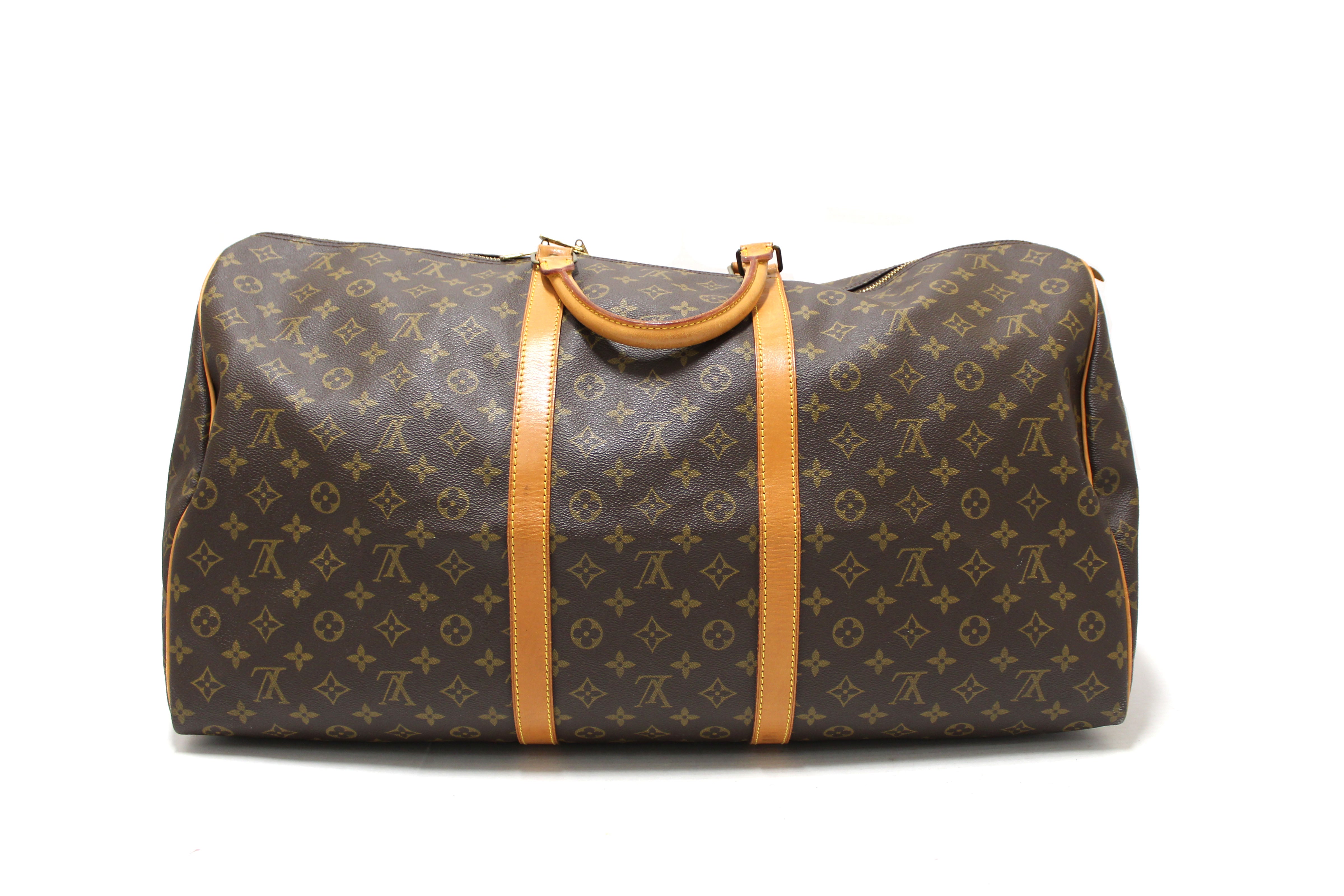 Authentic Louis Vuitton Classic Monogram Keepall 60 Travel Bag