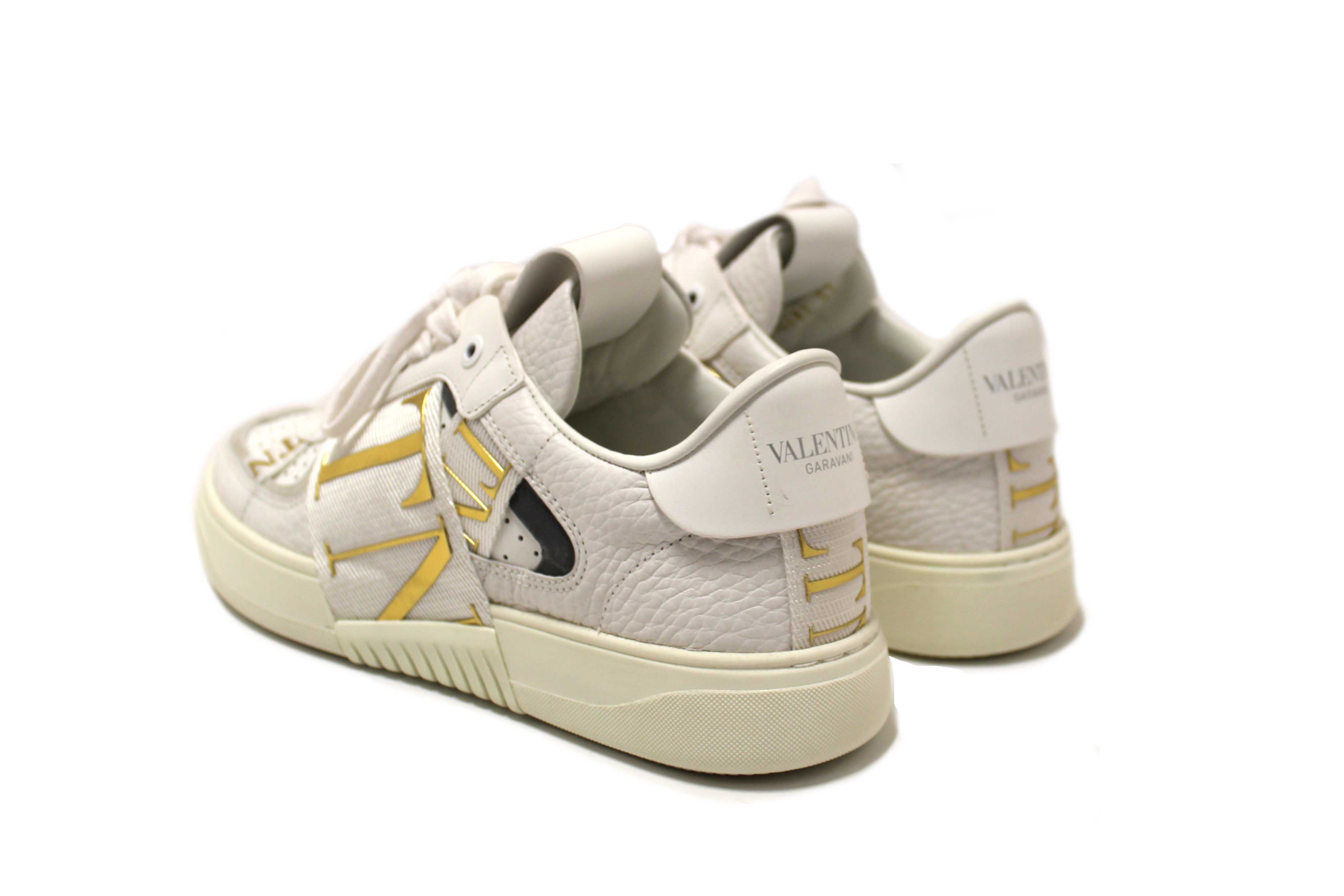 Authentic New Valentino Garavani White Leather VL7N Sneakers Shoes Size 37