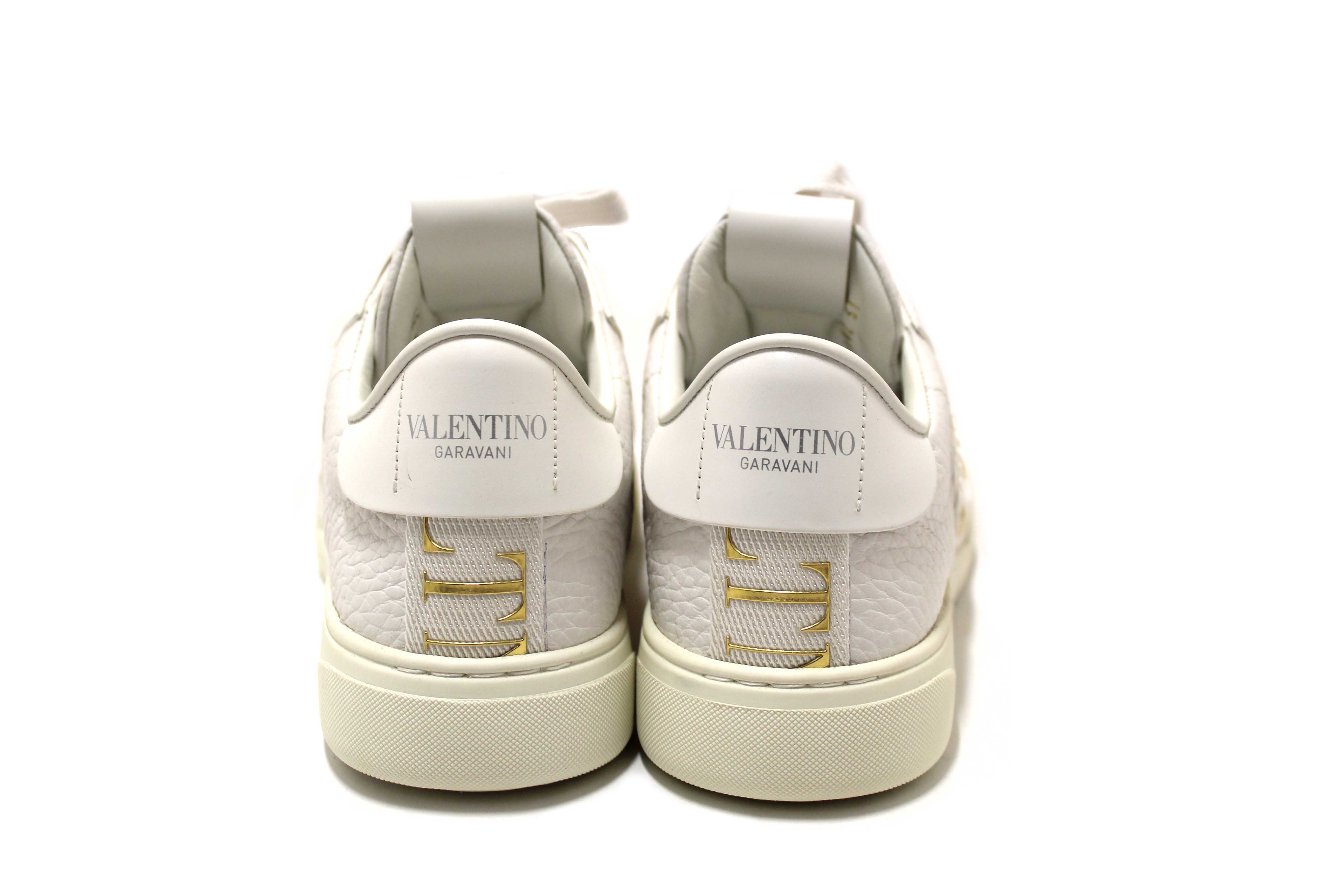 Authentic New Valentino Garavani White Leather VL7N Sneakers Shoes Size 37