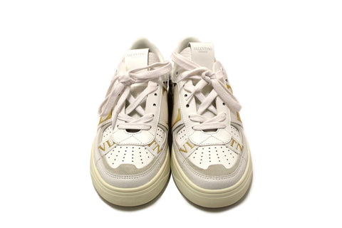 Authentic New Valentino Garavani White Leather VL7N Sneakers Shoes Size 37
