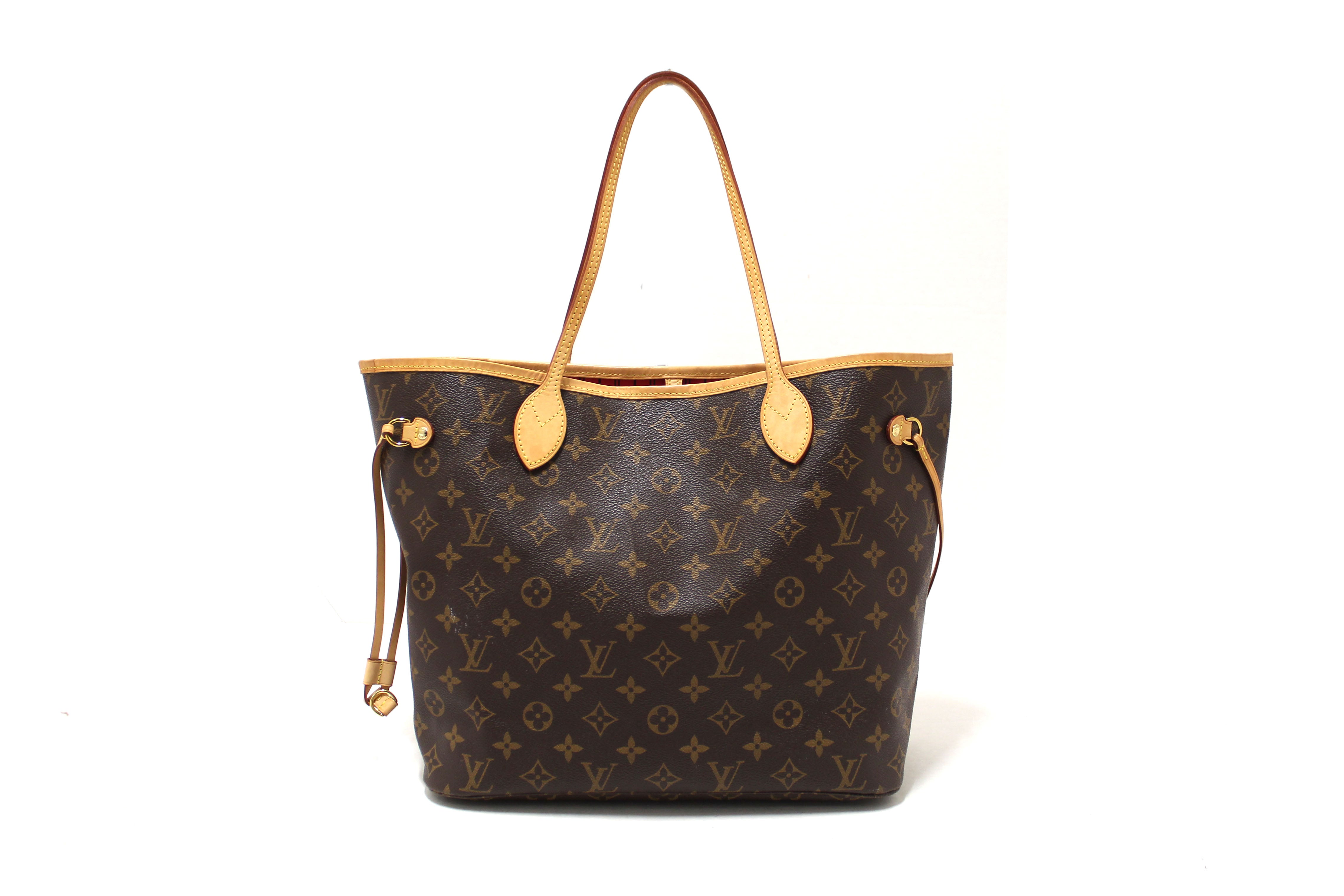 Authentic Louis Vuitton Classic Monogram Neverfull MM Tote Shoulder Bag