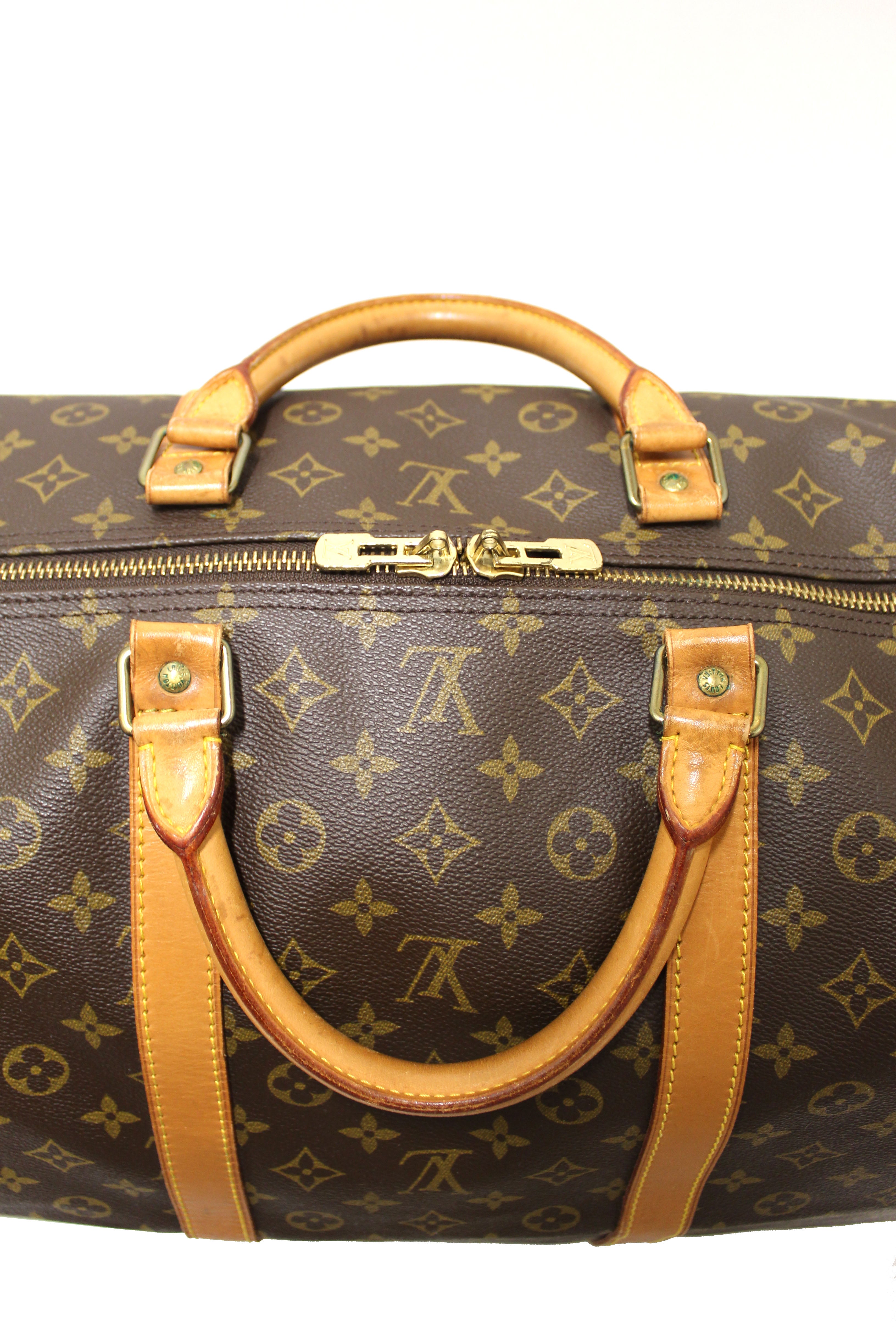 Authentic Louis Vuitton Classic Monogram Keepall 60 Travel Bag