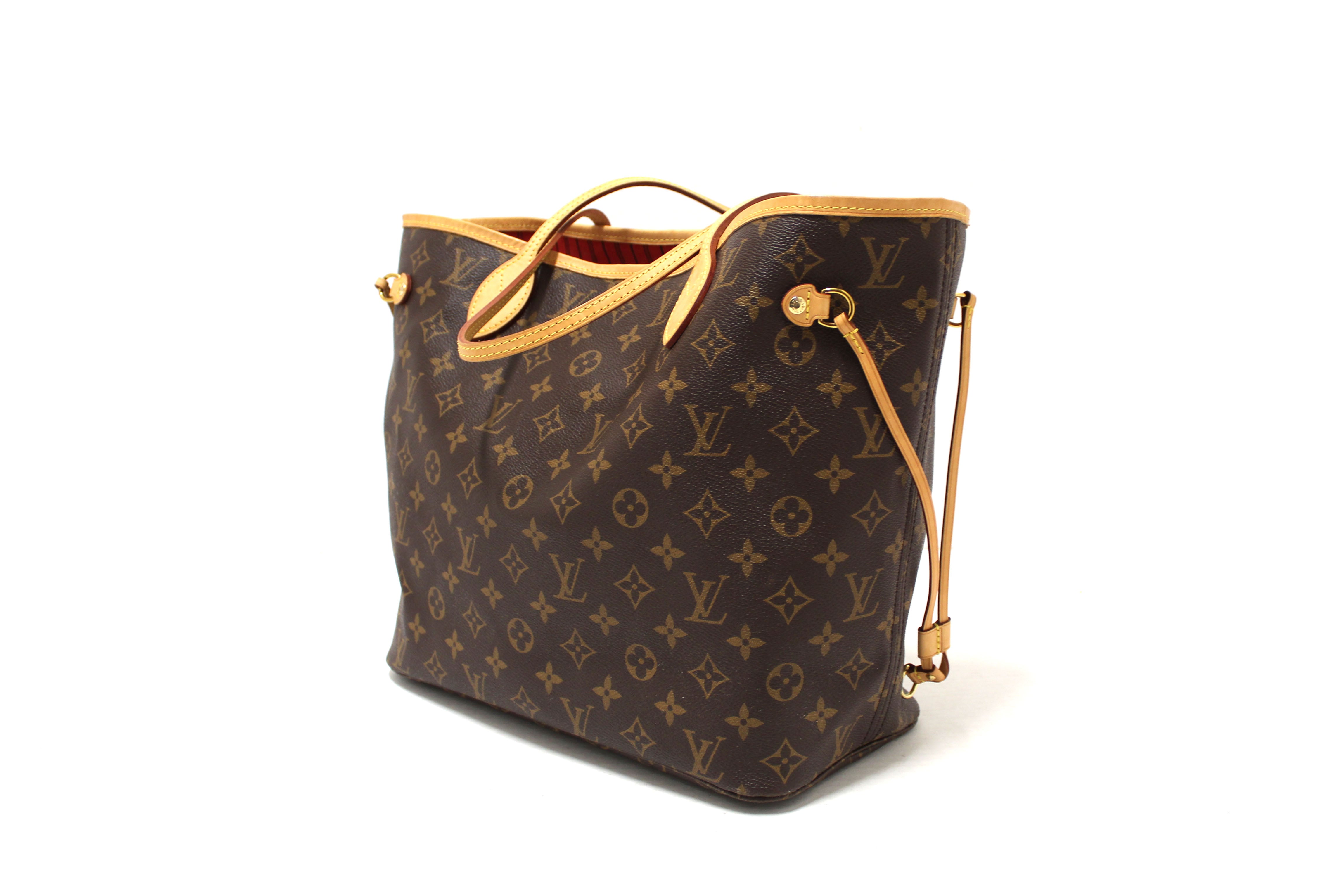 Authentic Louis Vuitton Classic Monogram Neverfull MM Tote Shoulder Bag