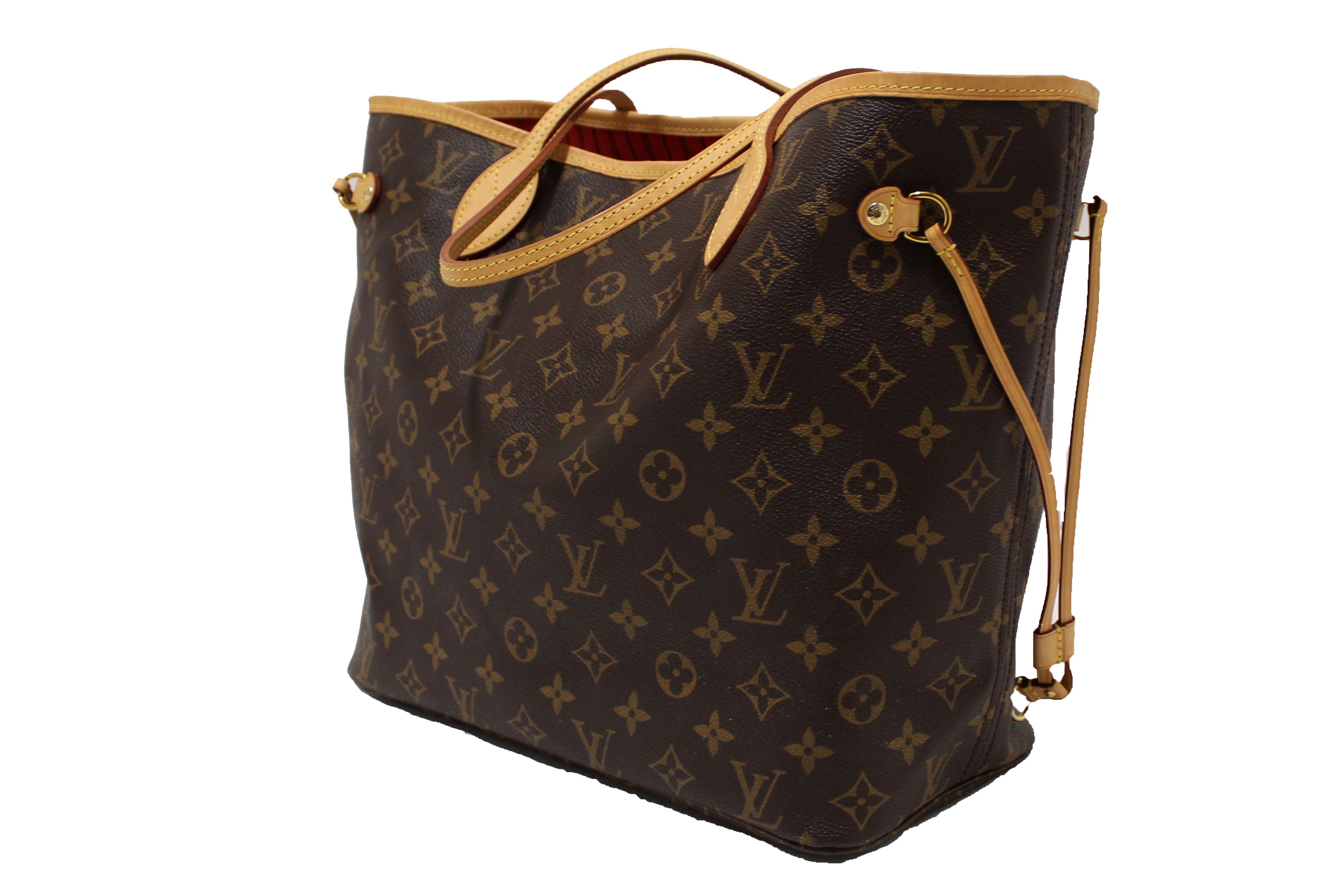 Authentic Louis Vuitton Classic Monogram Neverfull MM Tote Shoulder Bag