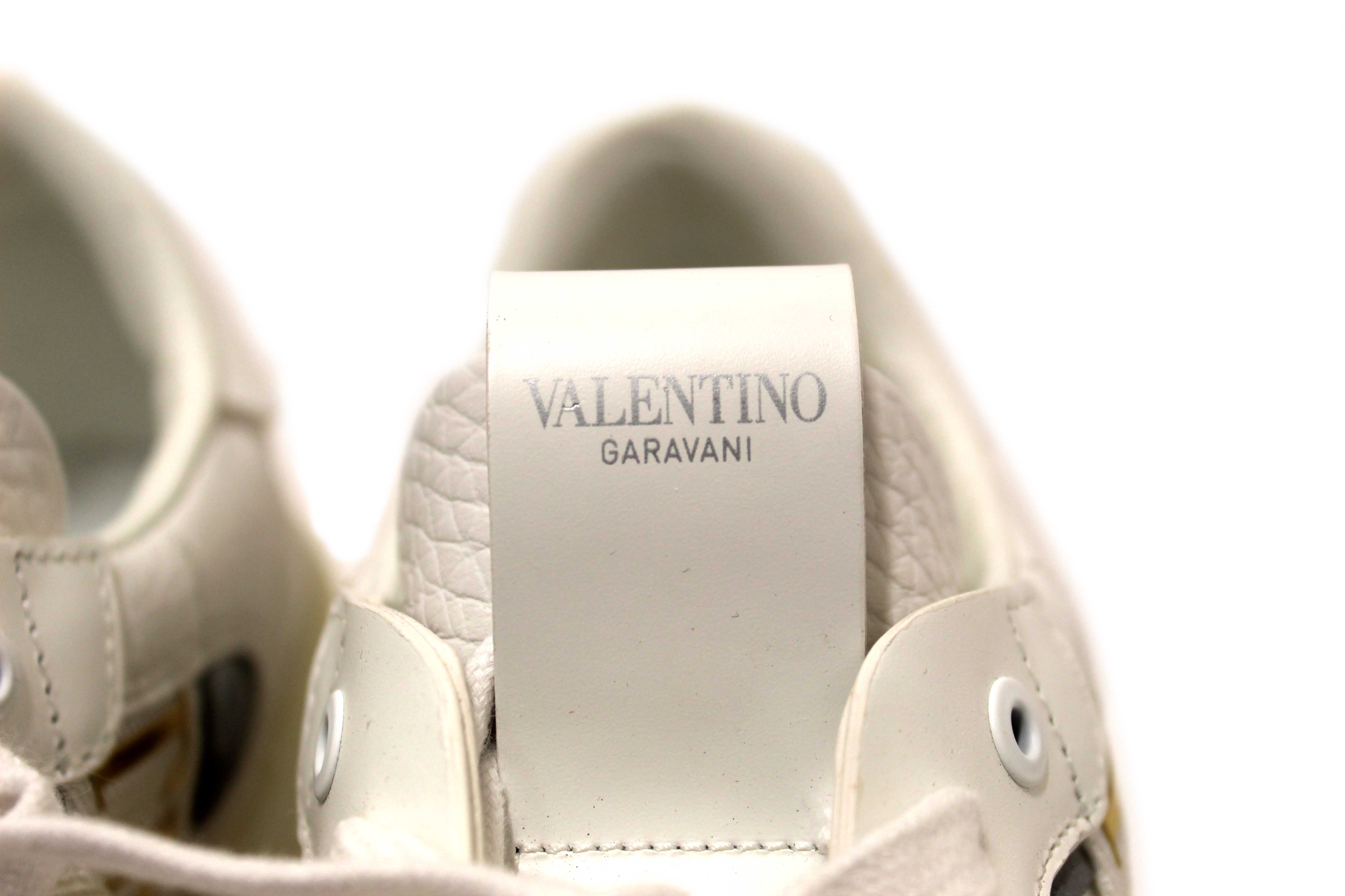 Authentic New Valentino Garavani White Leather VL7N Sneakers Shoes Size 37