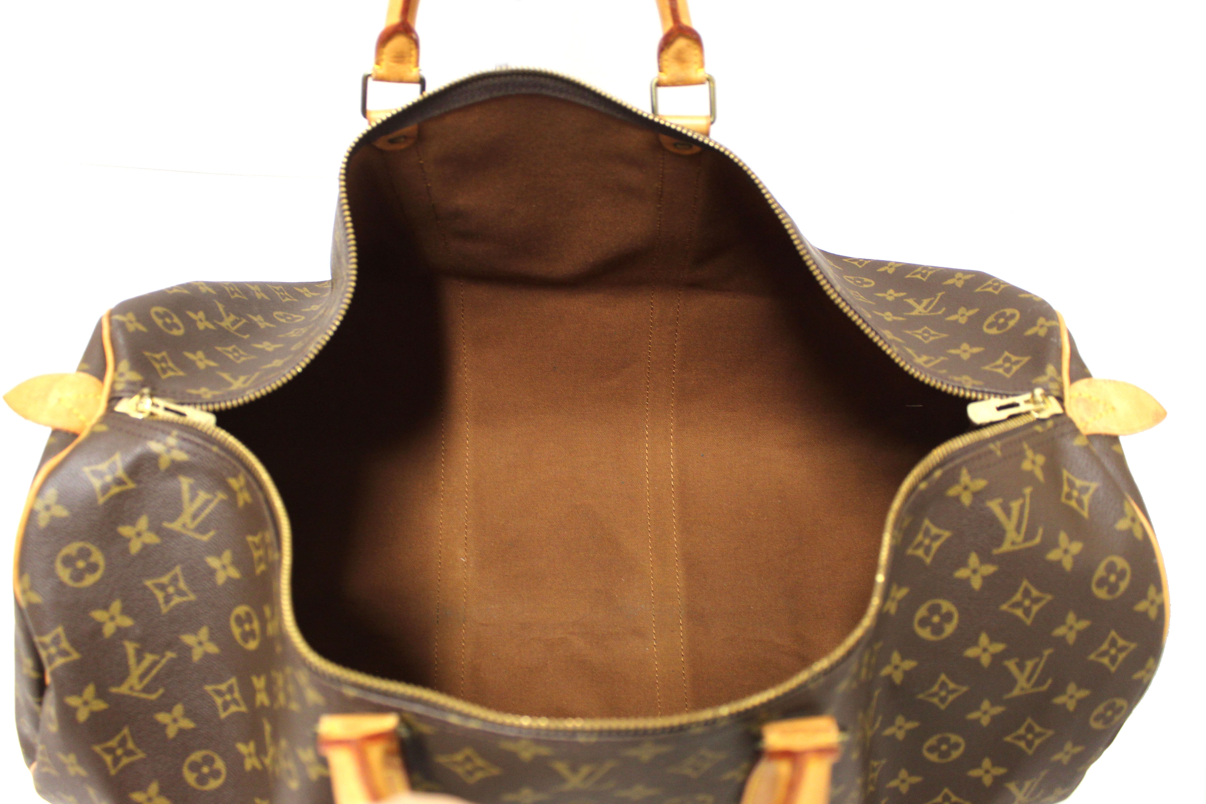 Authentic Louis Vuitton Classic Monogram Keepall 60 Travel Bag