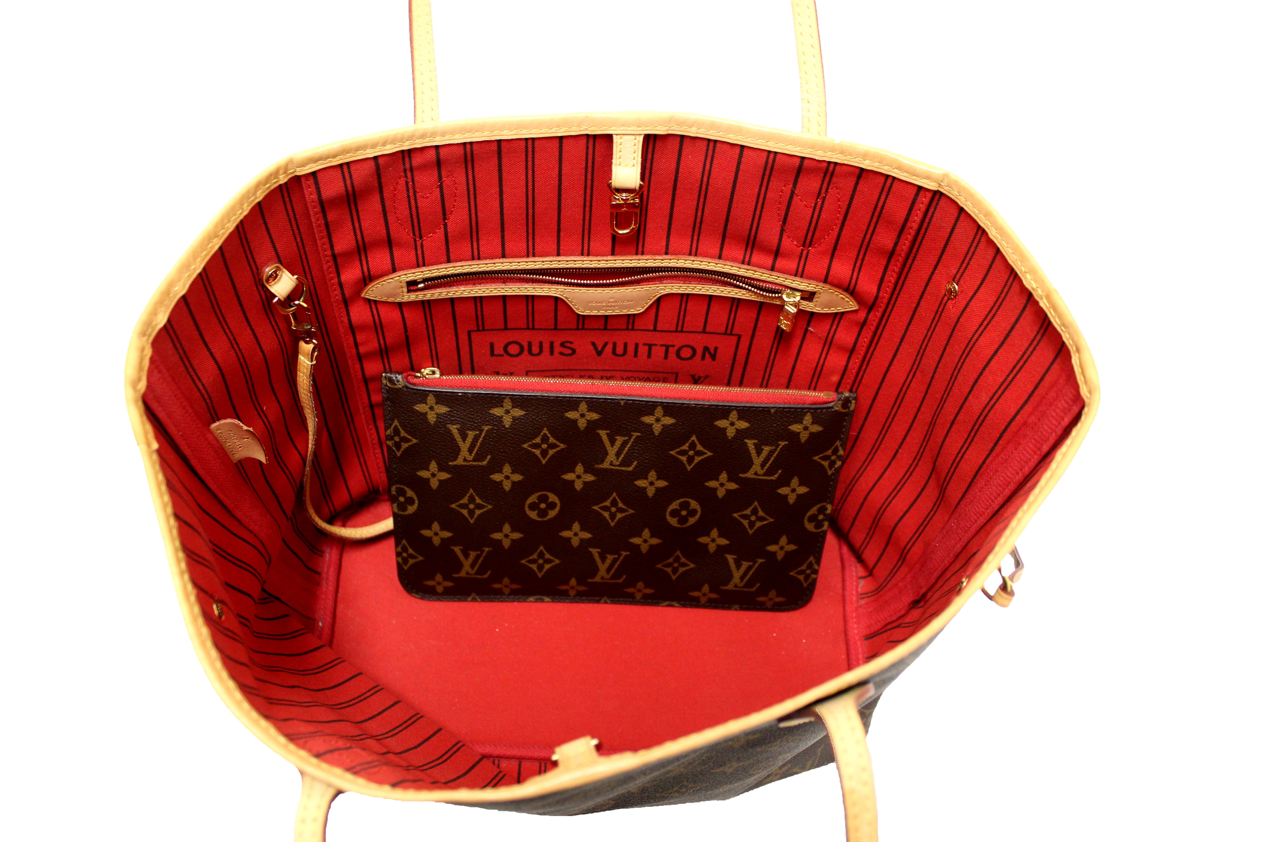 Authentic Louis Vuitton Classic Monogram Neverfull MM Tote Shoulder Bag