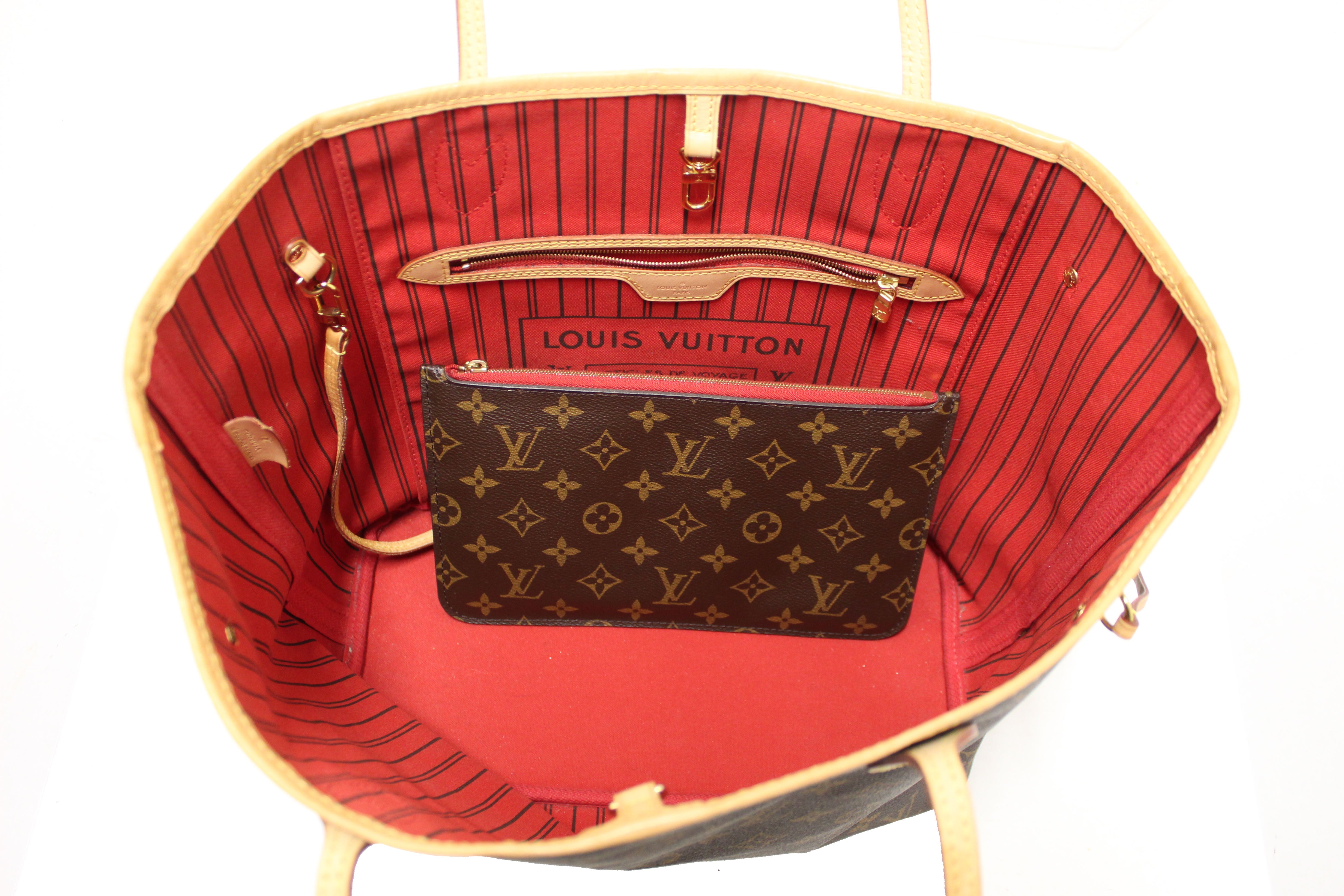 Authentic Louis Vuitton Classic Monogram Neverfull MM Tote Shoulder Bag