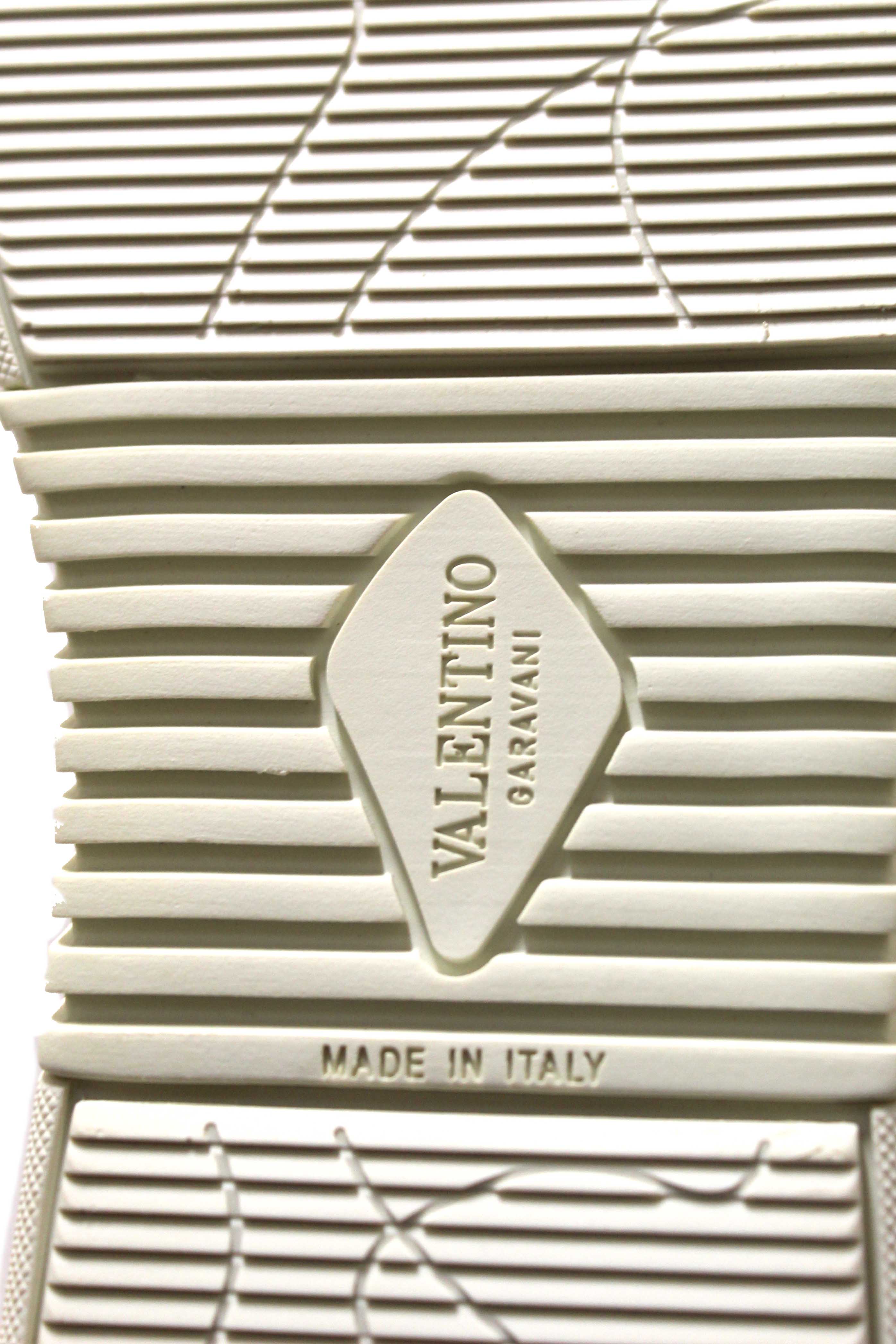 Authentic New Valentino Garavani White Leather VL7N Sneakers Shoes Size 37