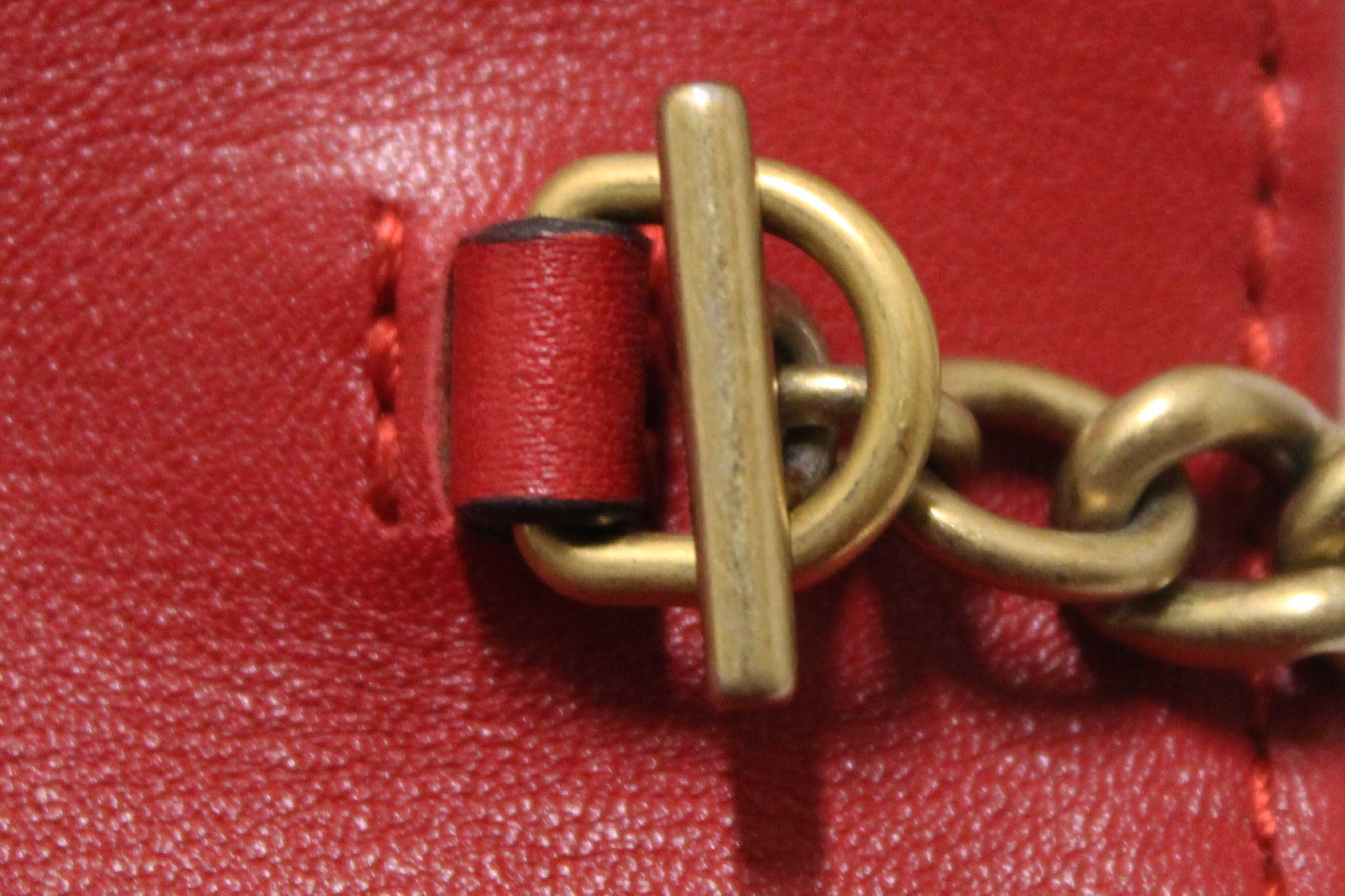 Authentic Gucci Red Marmont Matelassé Chevron Leather Mini Bag
