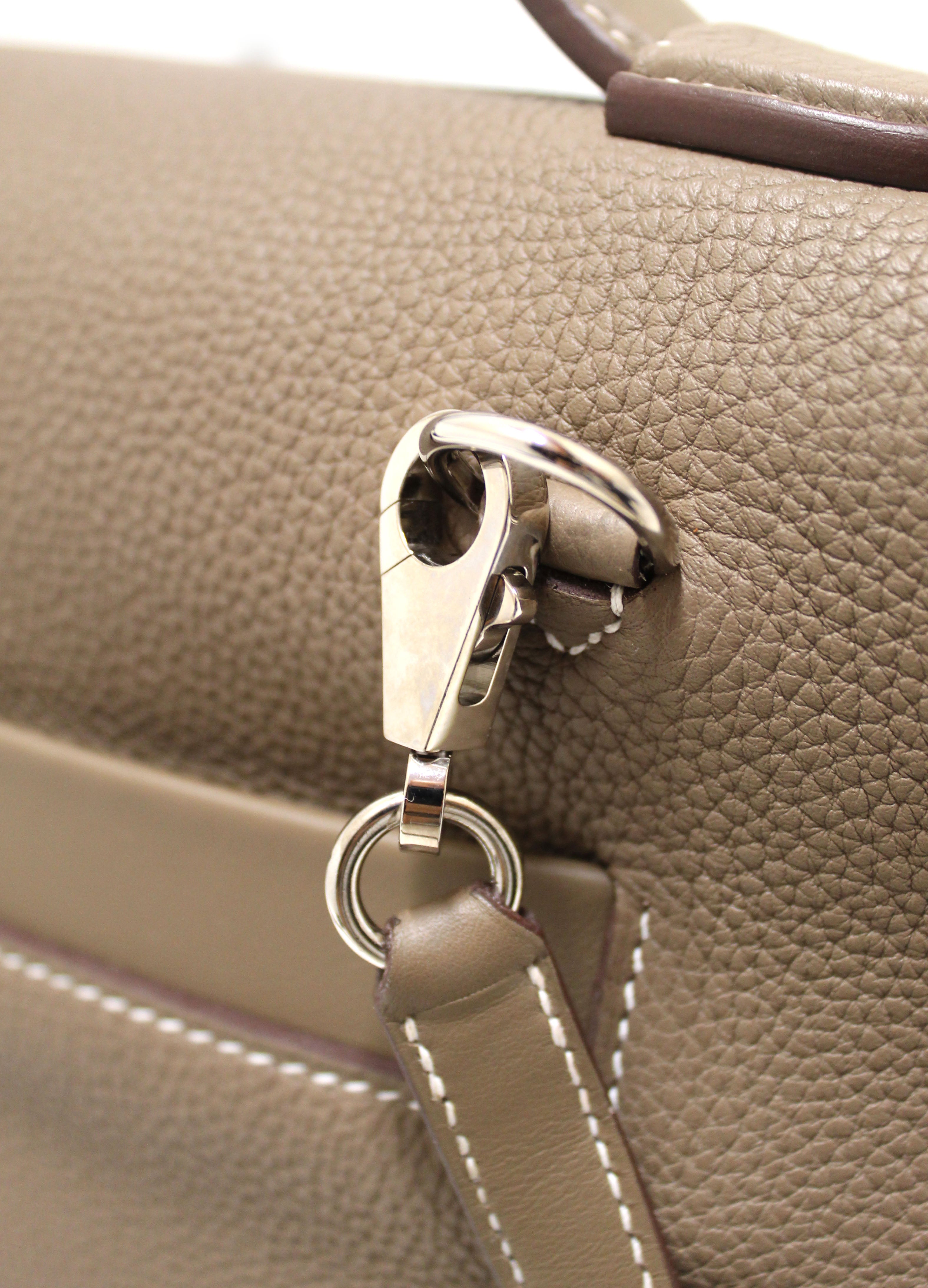Hermès 24/24 Etoupe Togo and Swift 29 Gold Hardware, 2023 (Like New), Grey Womens Handbag
