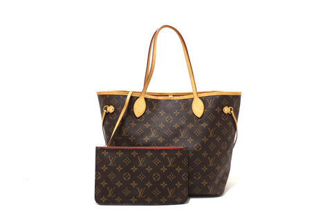 Authentic Louis Vuitton Classic Monogram Neverfull MM Tote Shoulder Bag