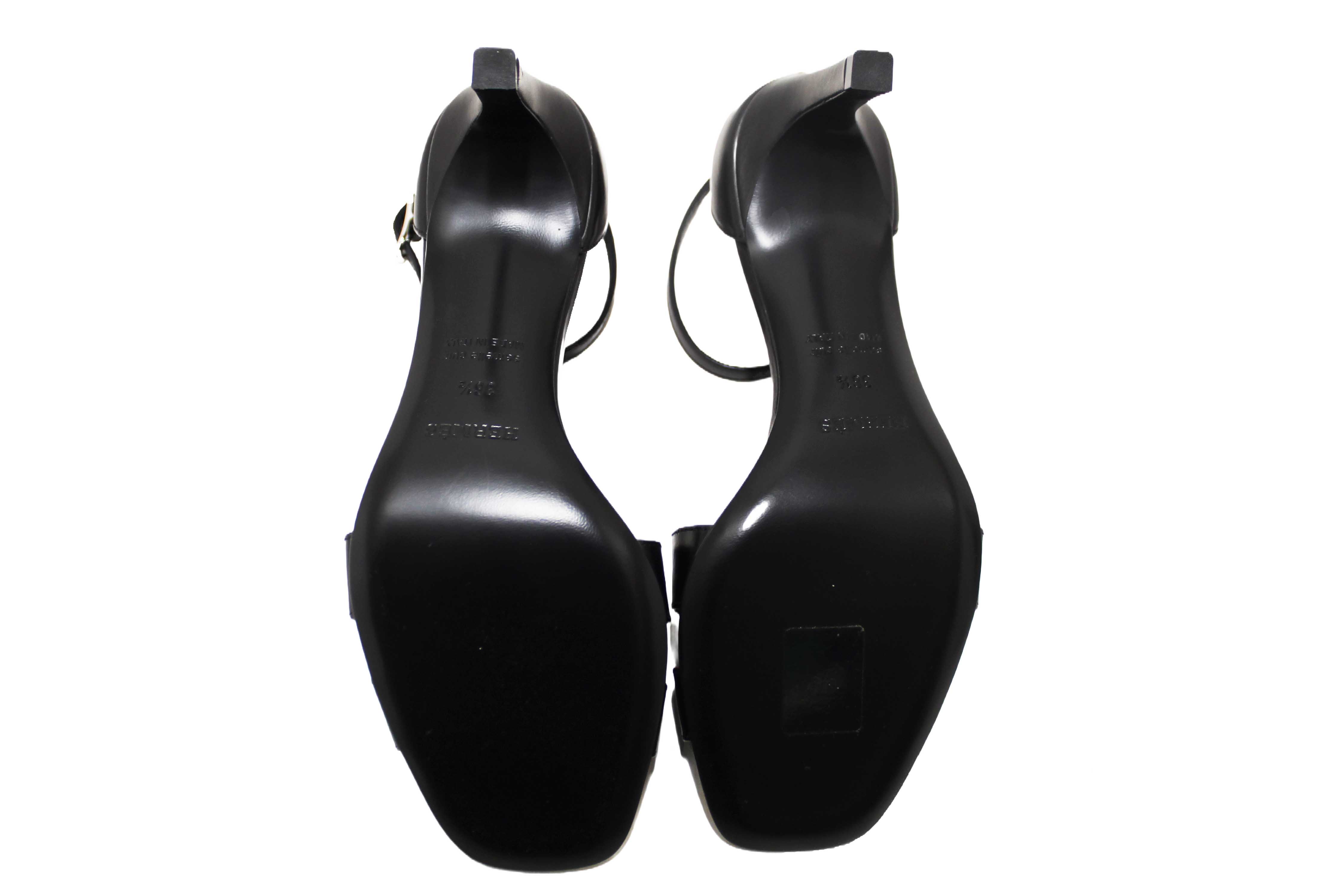 Authentic NEW Hermes Black Calfskin Leather Joy 70 High Heel Sandal Size 36.5