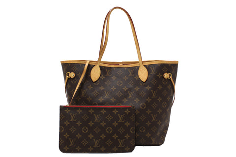 Authentic Louis Vuitton Classic Monogram Neverfull MM Tote Shoulder Bag