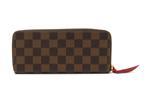 Authentic Louis Vuitton Damier Ebene Canvas Clemence Zippy Wallet