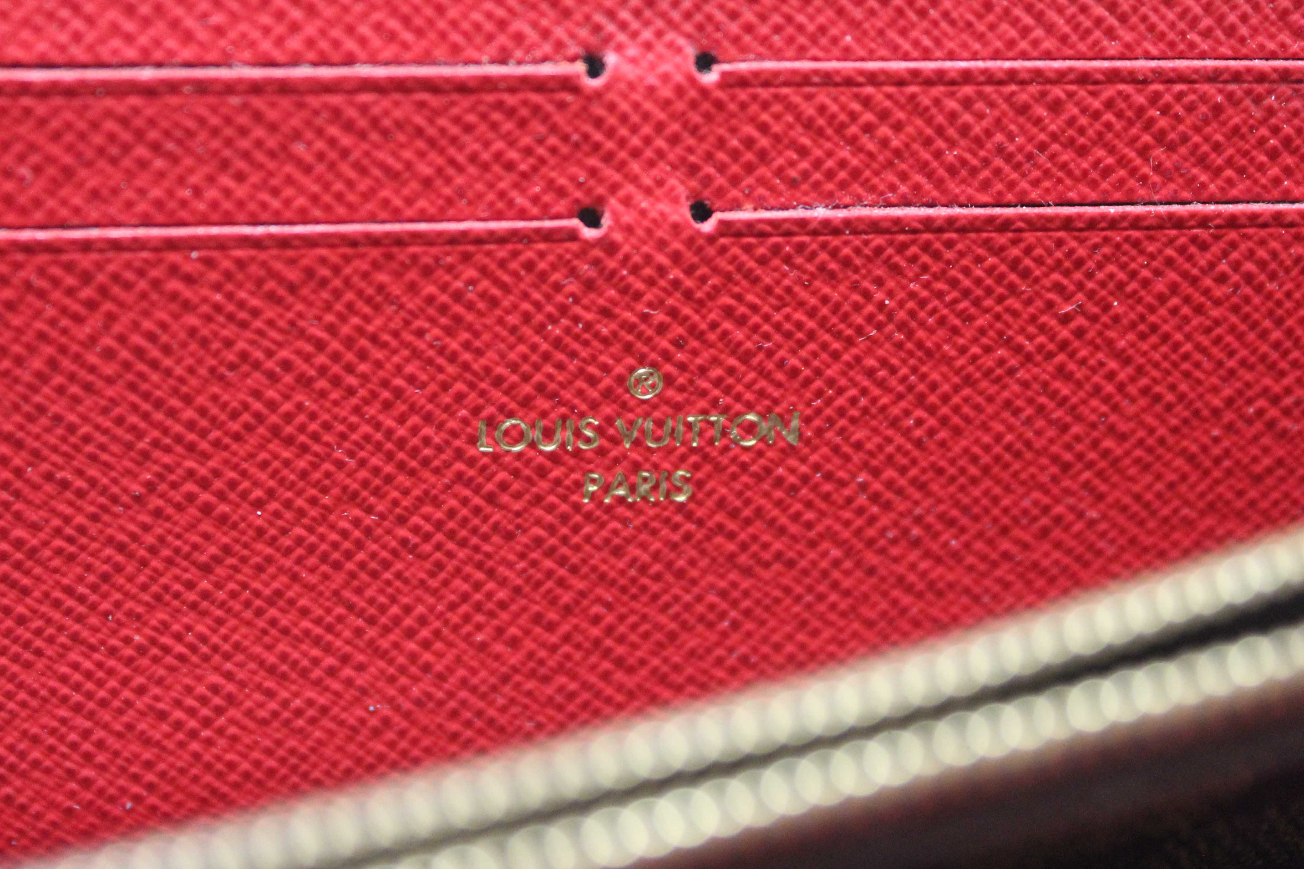 Authentic Louis Vuitton Damier Ebene Canvas Clemence Zippy Wallet