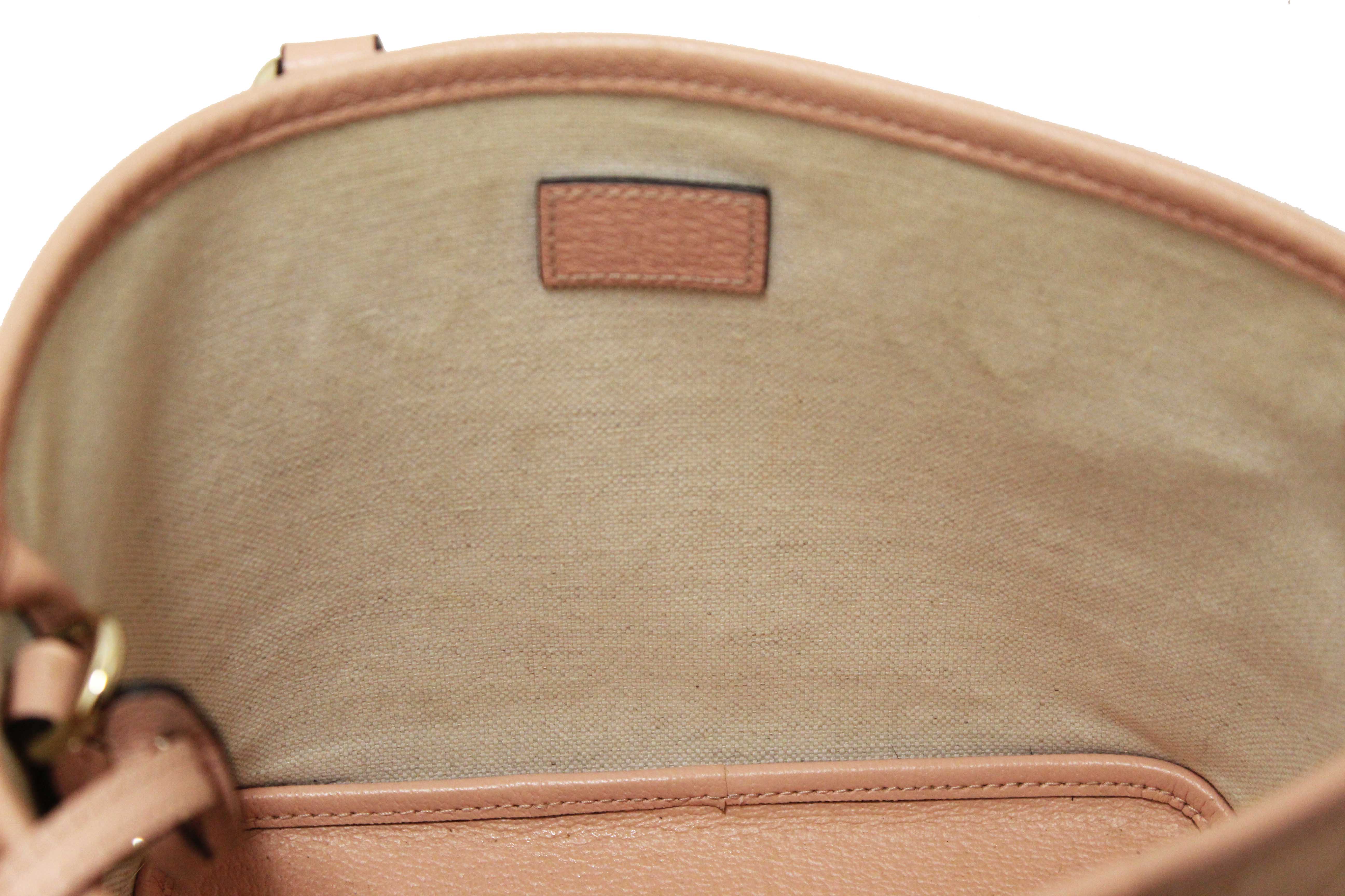 Authentic Gucci Pink And White GG Supreme Ophidia Small Tote Bag 811716