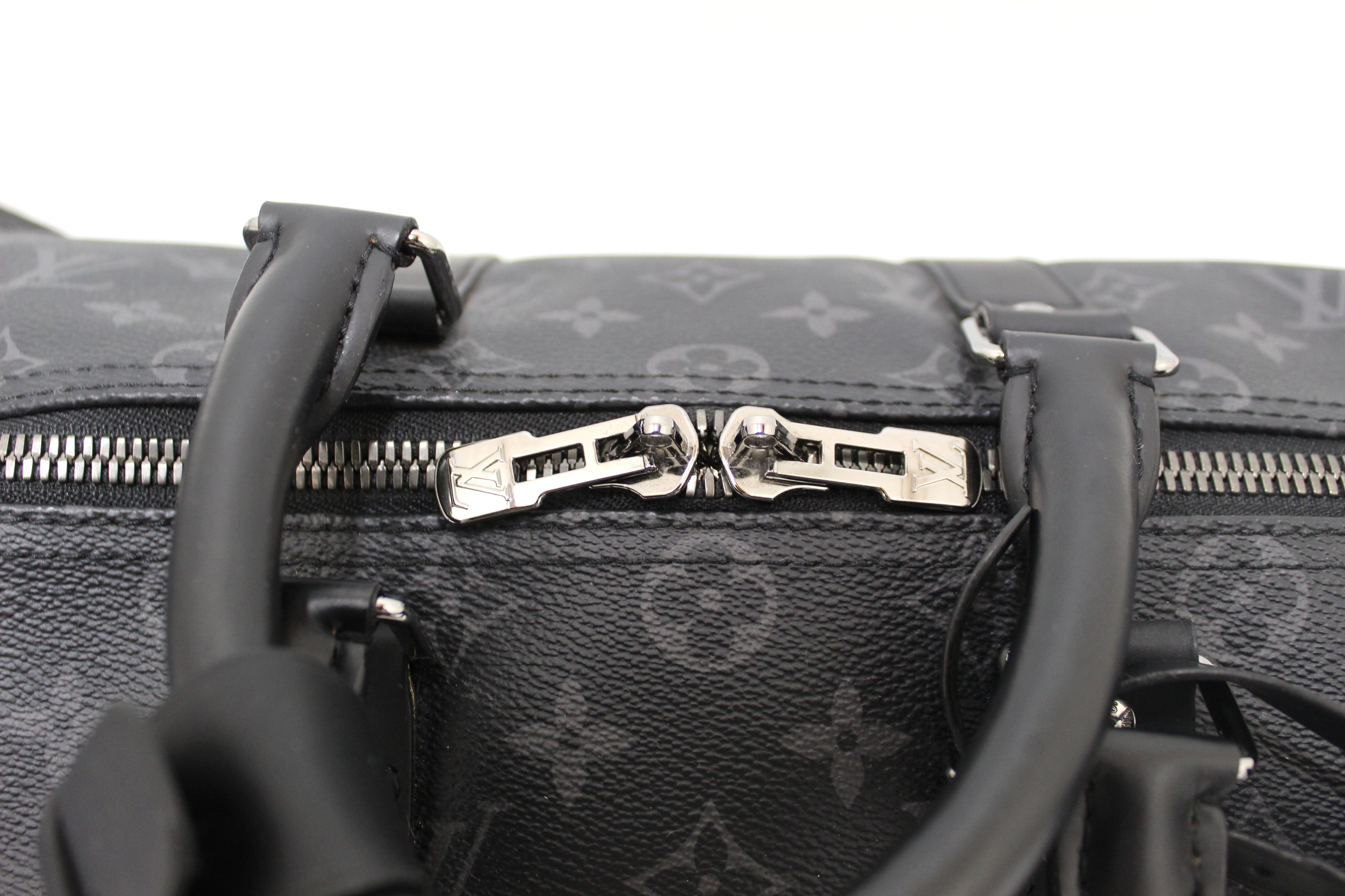 Monogram Eclipse Louis Vuitton Weekend Bag Black Authentic Louis