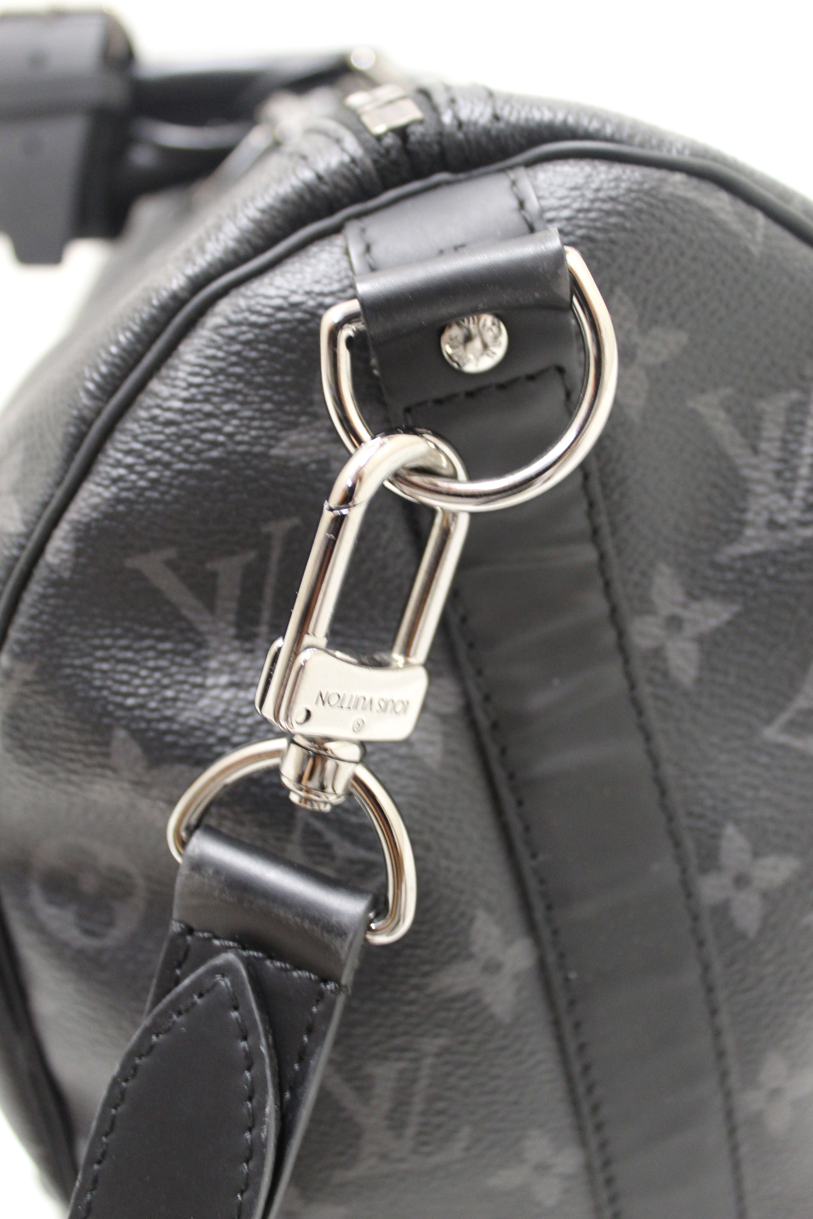 Louis Vuitton Monogram Eclipse Keepall 45 Silver Hardware, 2022 (Very Good), Handbag