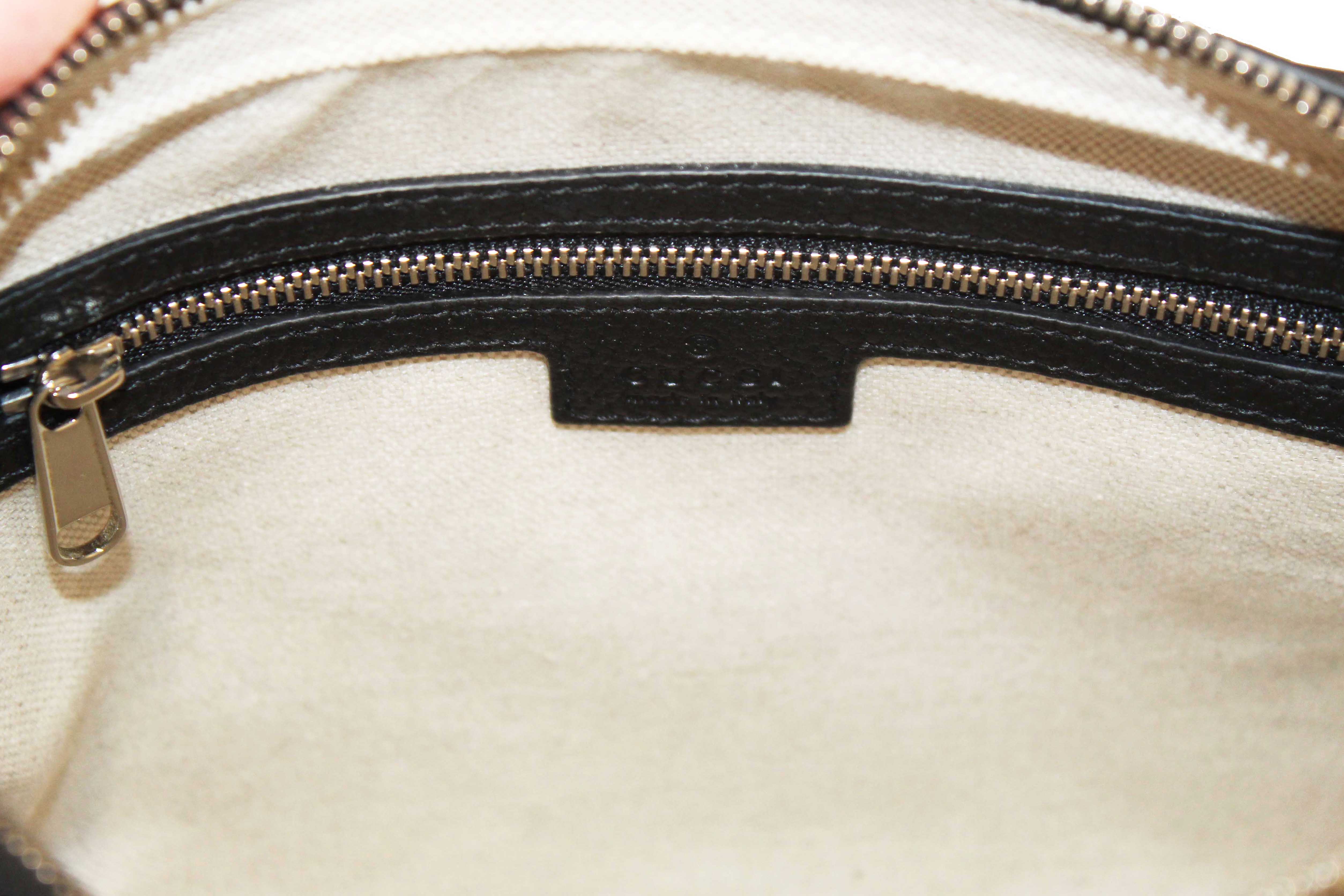 Authentic Gucci Black GG Jumbo Leather Small Crossbody Bag 794088