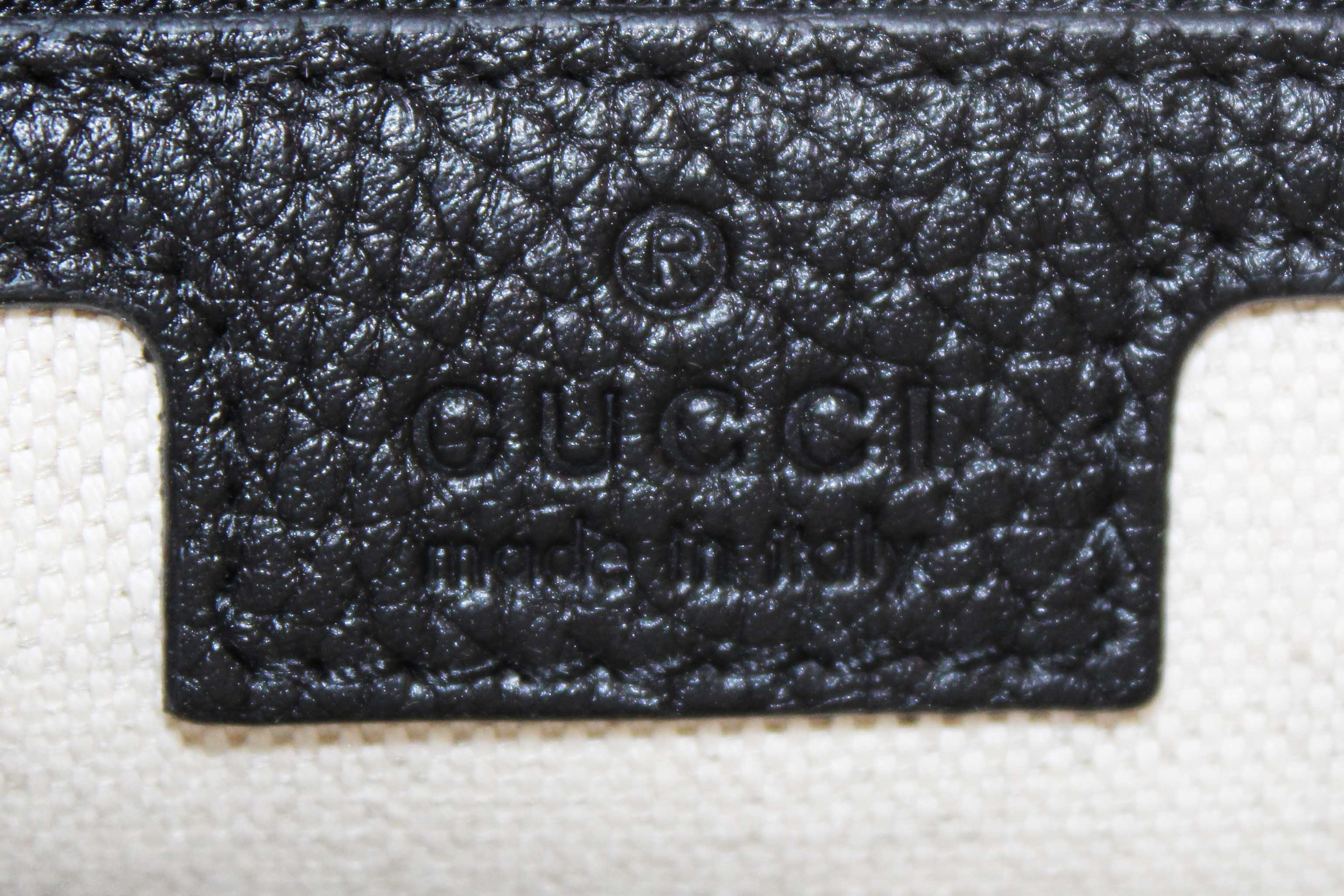 Authentic Gucci Black GG Jumbo Leather Small Crossbody Bag 794088