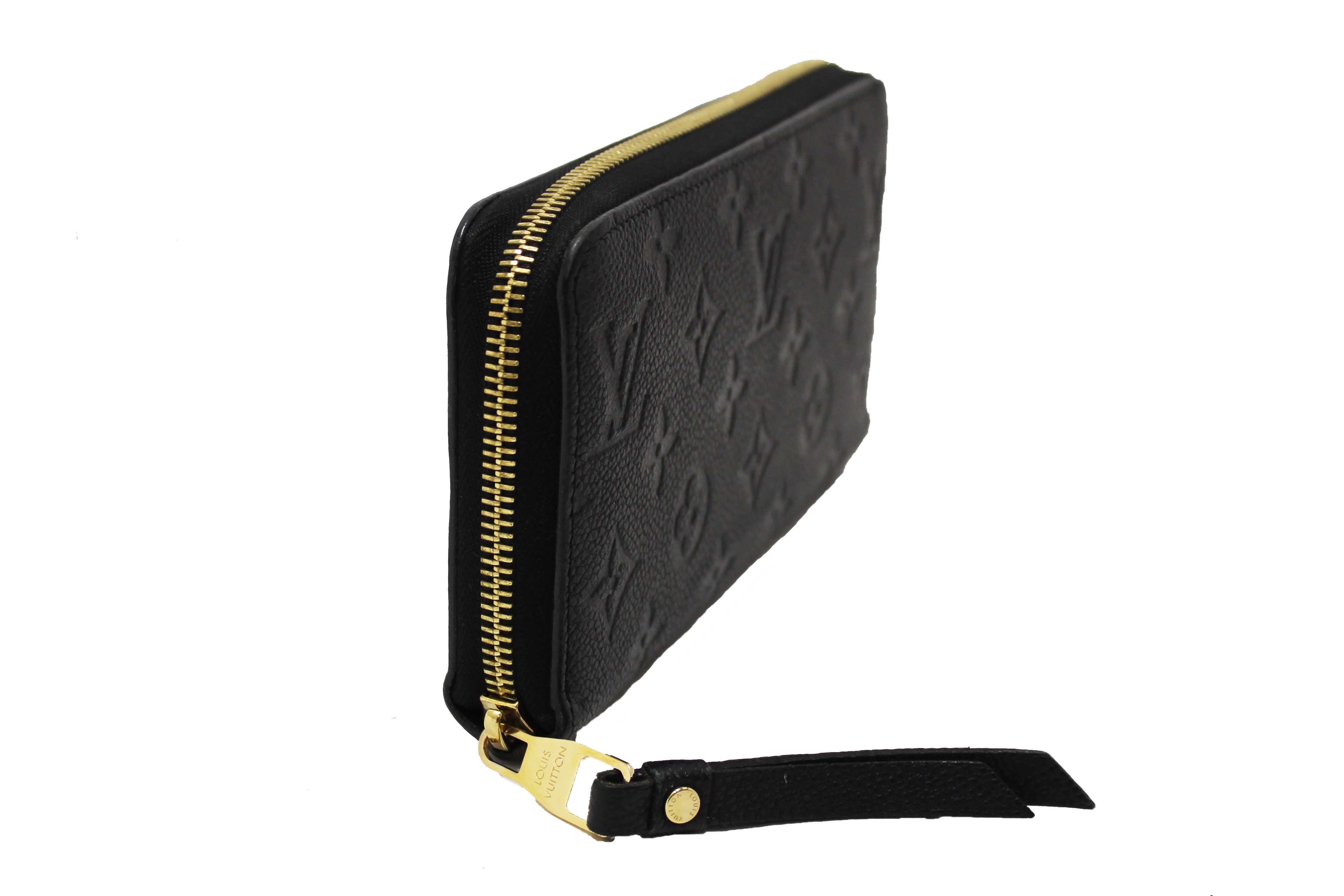 Authentic Louis Vuitton Black Monogram Empreinte Leather Zippy Wallet