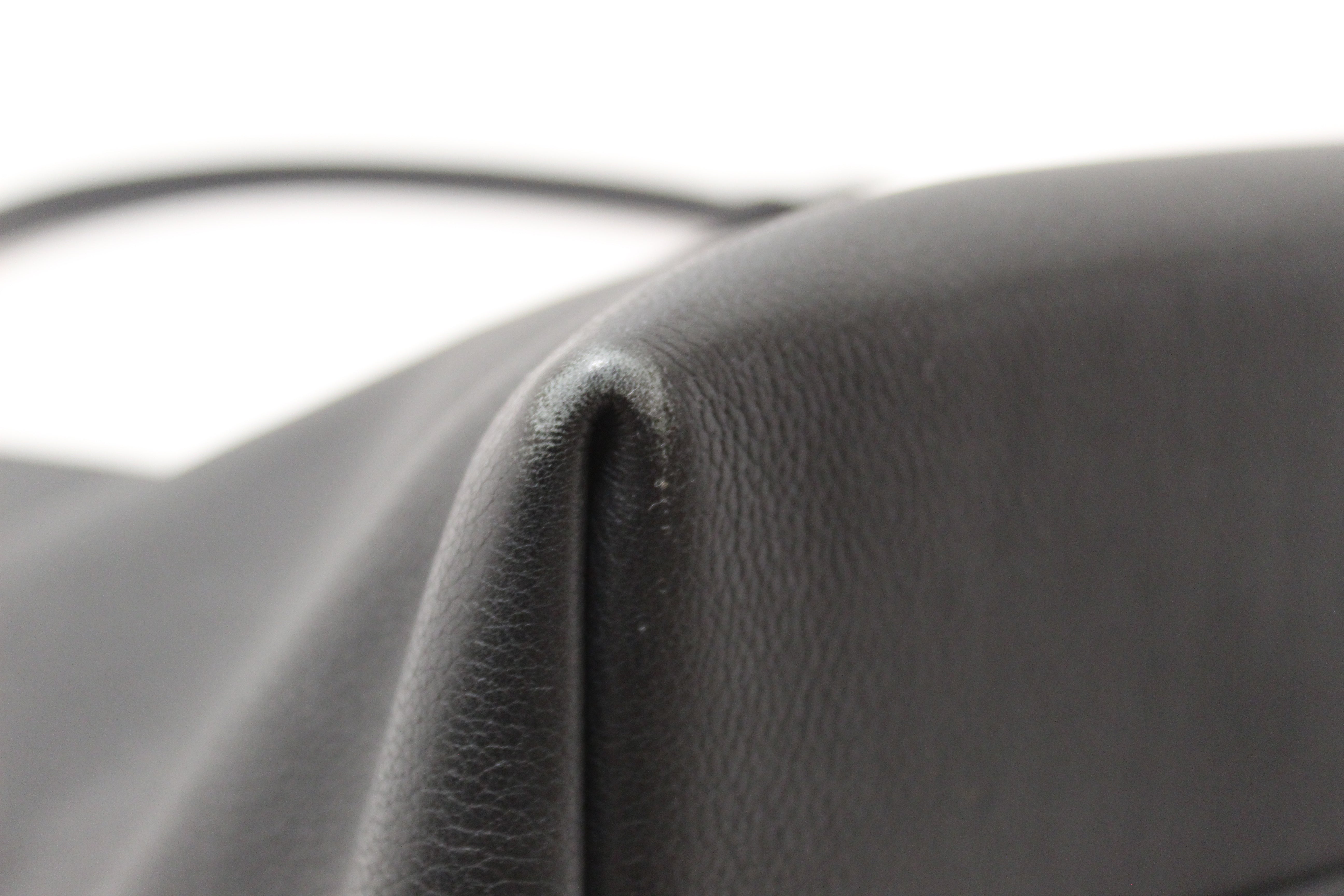 Authentic Louis Vuitton Black Grained Calf Leather Lockme Hobo Bag