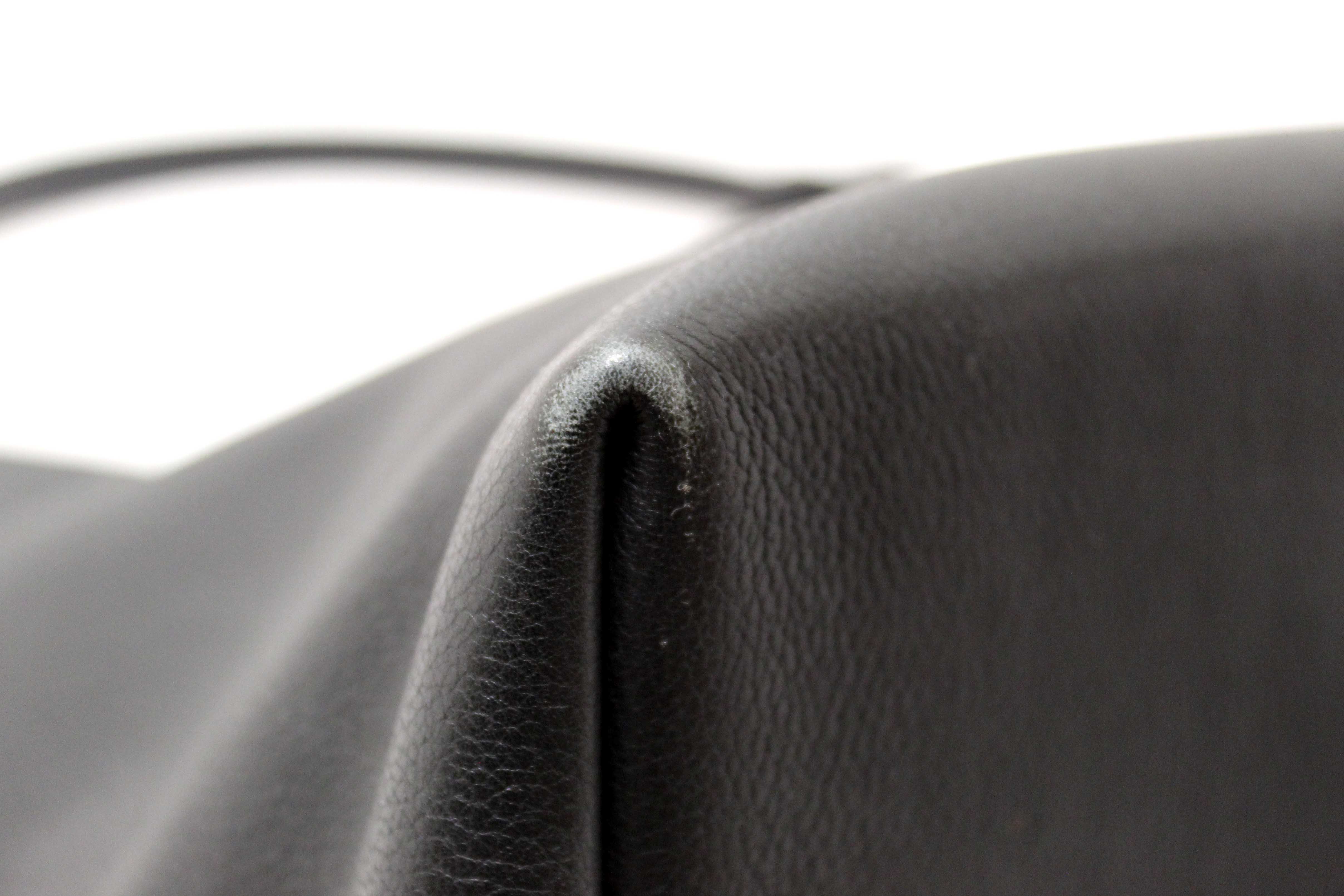 Authentic Louis Vuitton Black Grained Calf Leather Lockme Hobo Bag