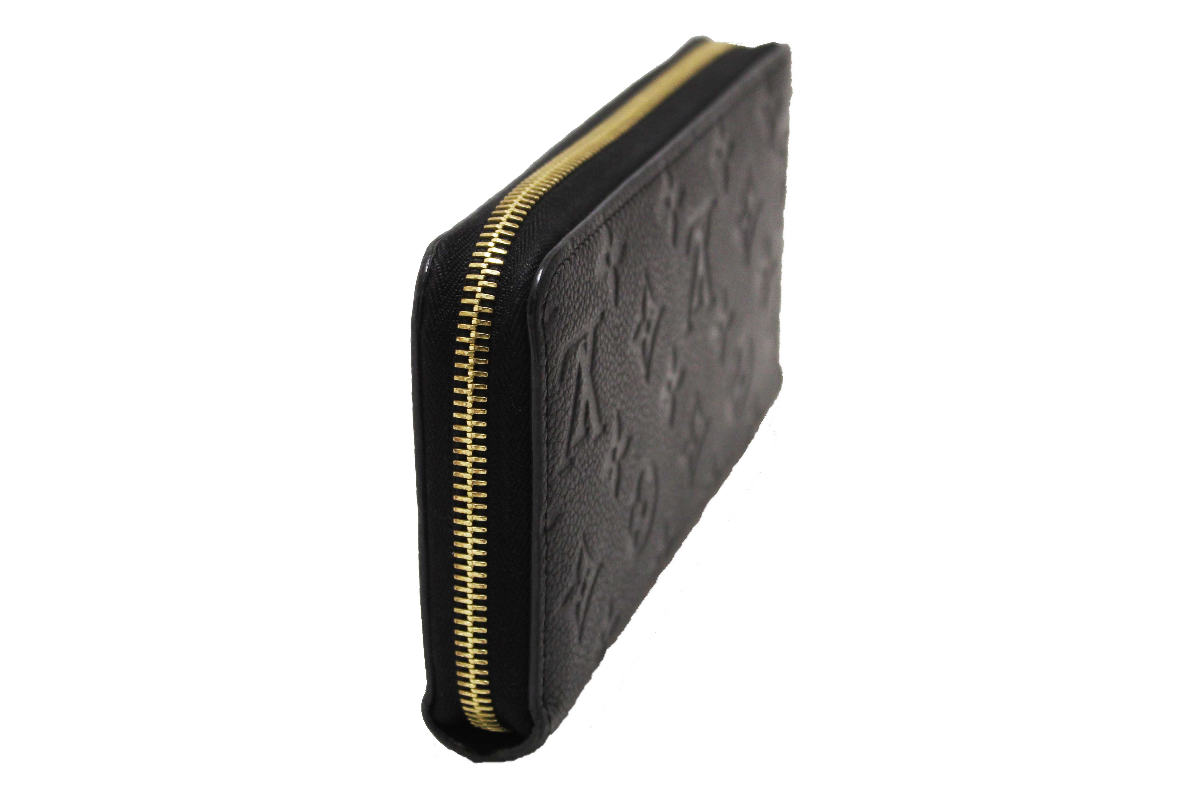 Authentic Louis Vuitton Black Monogram Empreinte Leather Zippy Wallet