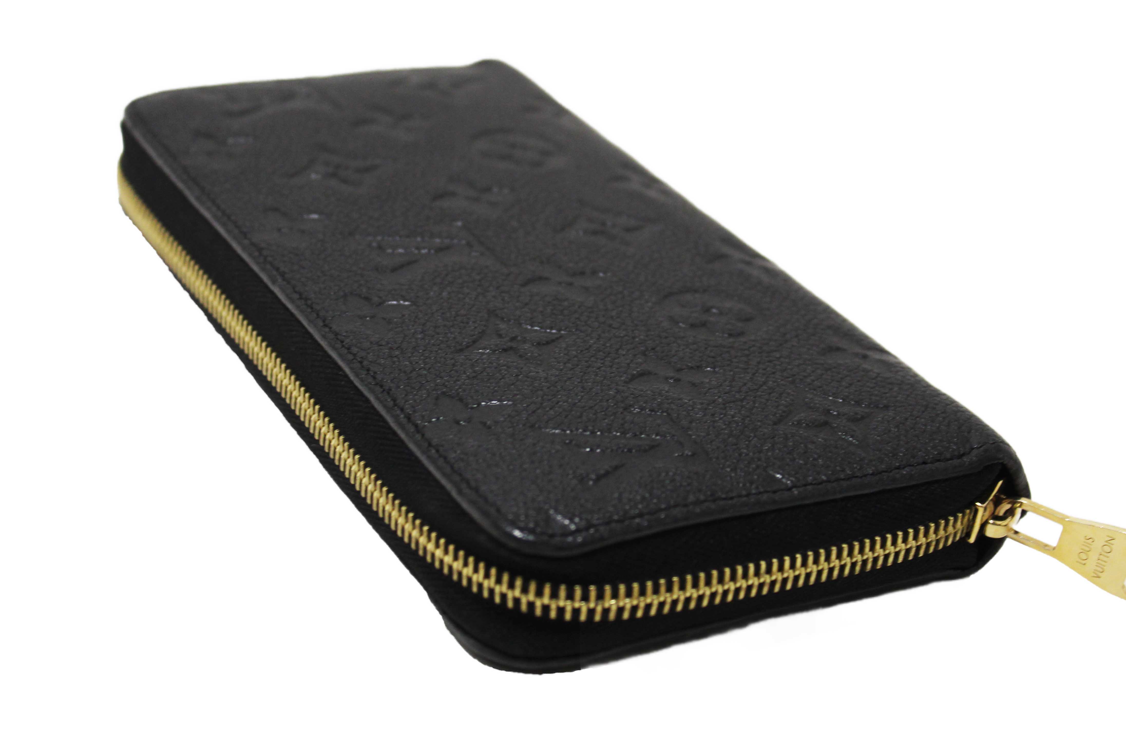 Authentic Louis Vuitton Black Monogram Empreinte Leather Zippy Wallet