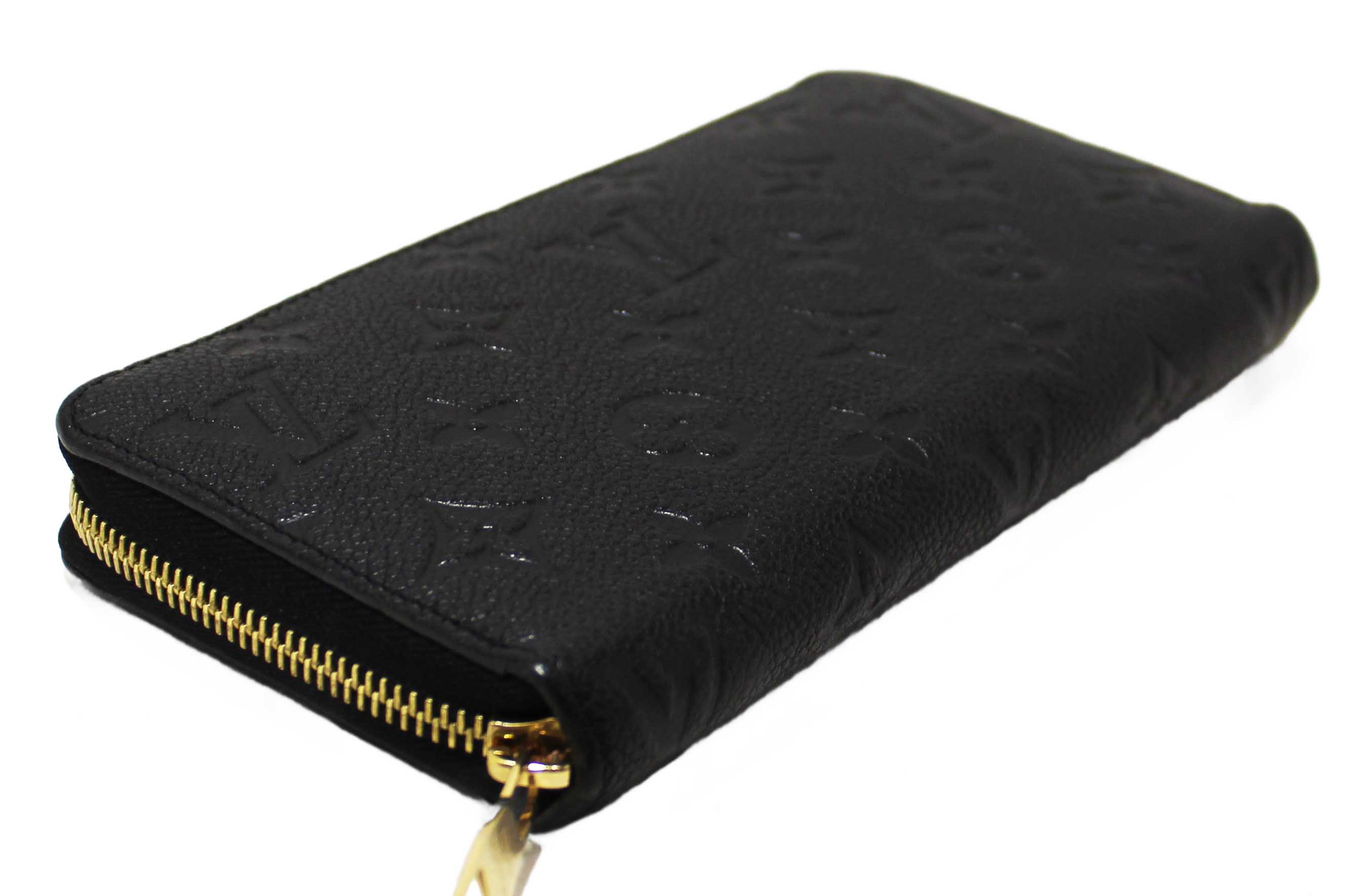 Authentic Louis Vuitton Black Monogram Empreinte Leather Zippy Wallet